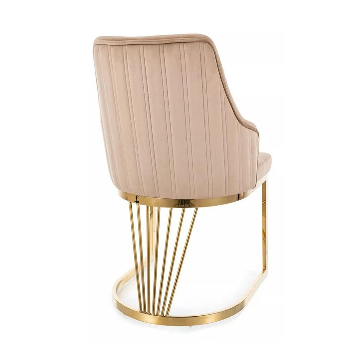 Scaun ALURE, bej inchis - Bluvel 28, stofa catifelata/metal, 52x64x89 cm