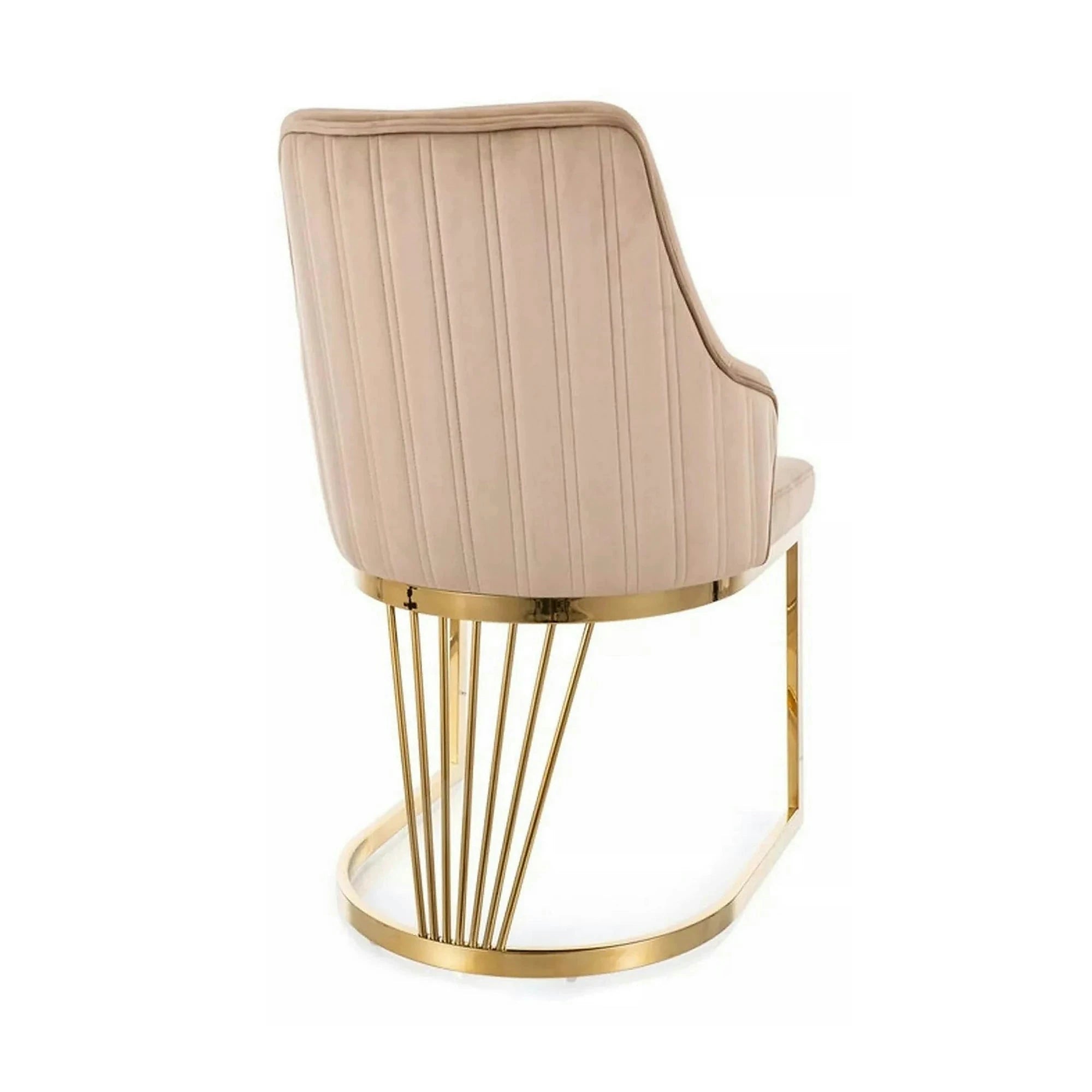 Scaun ALURE, bej inchis - Bluvel 28, stofa catifelata/metal, 52x64x89 cm
