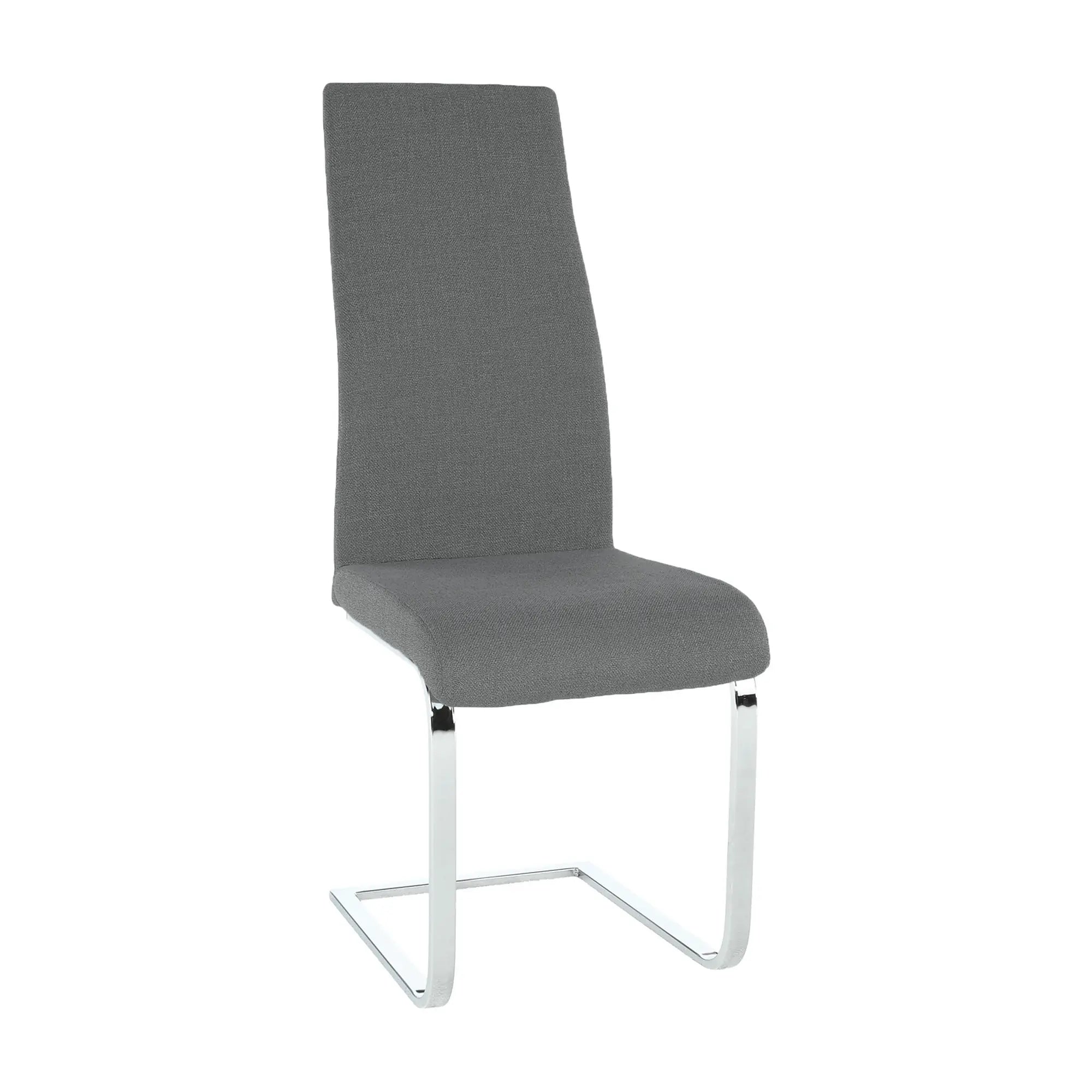 Scaun AMINA, gri inchis/crom, textil/metal, 44x46x110 cm