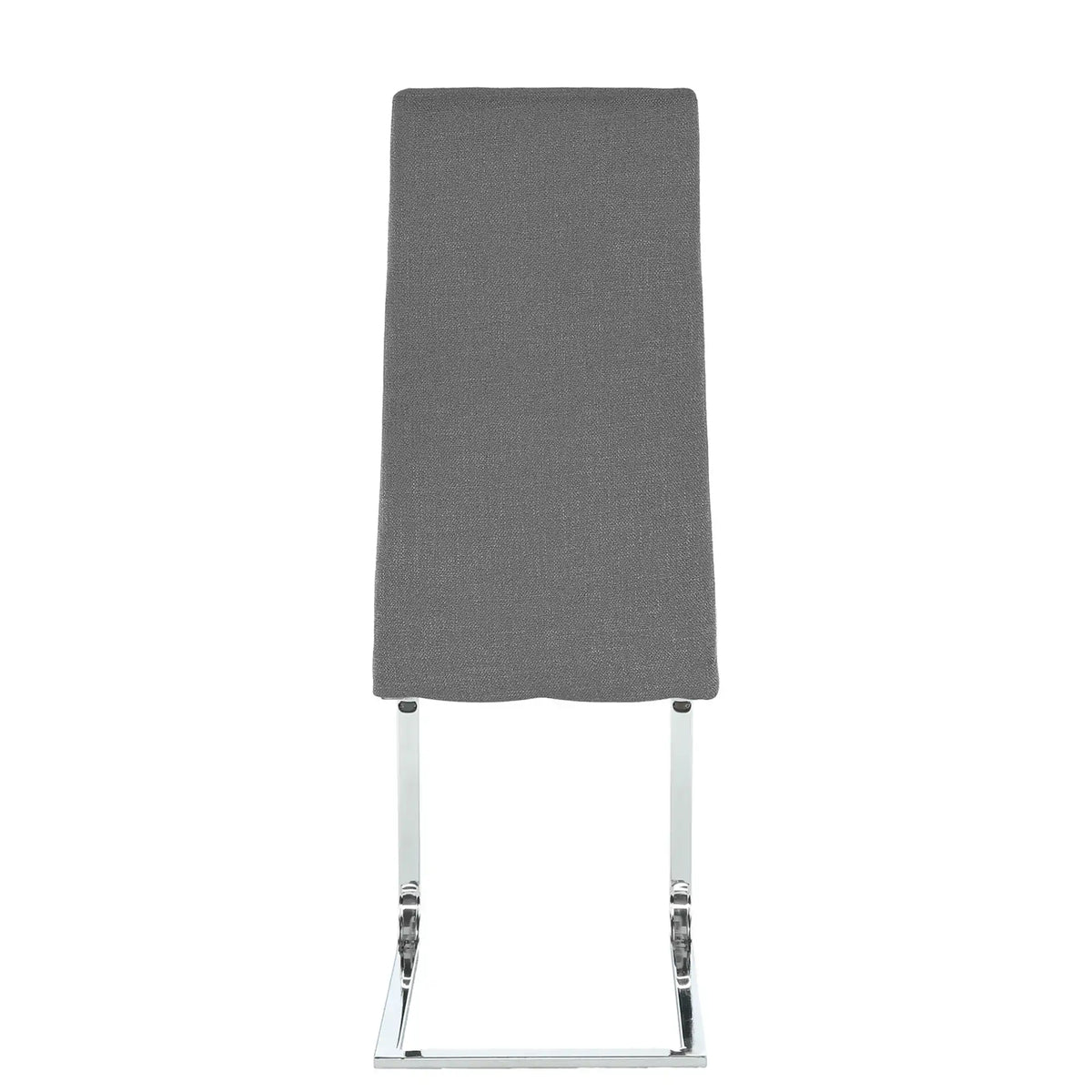 Scaun AMINA, gri inchis/crom, textil/metal, 44x46x110 cm