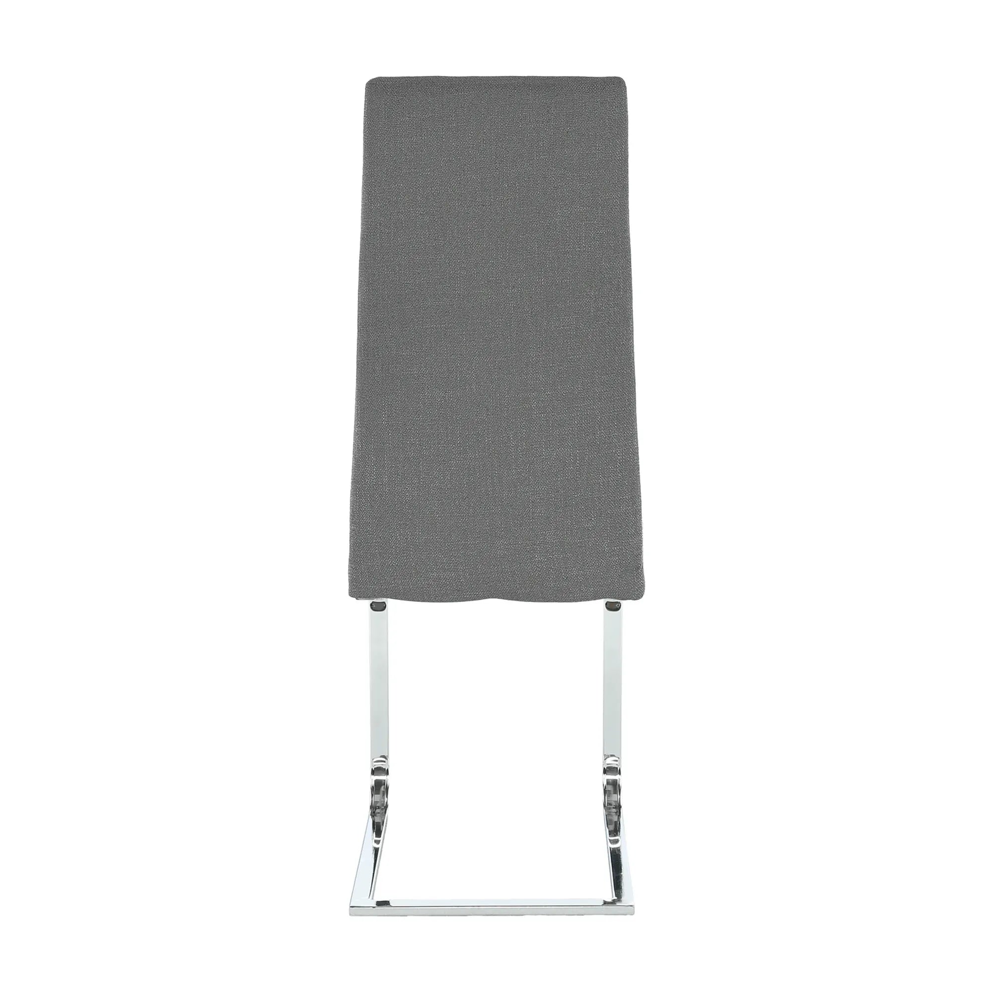 Scaun AMINA, gri inchis/crom, textil/metal, 44x46x110 cm