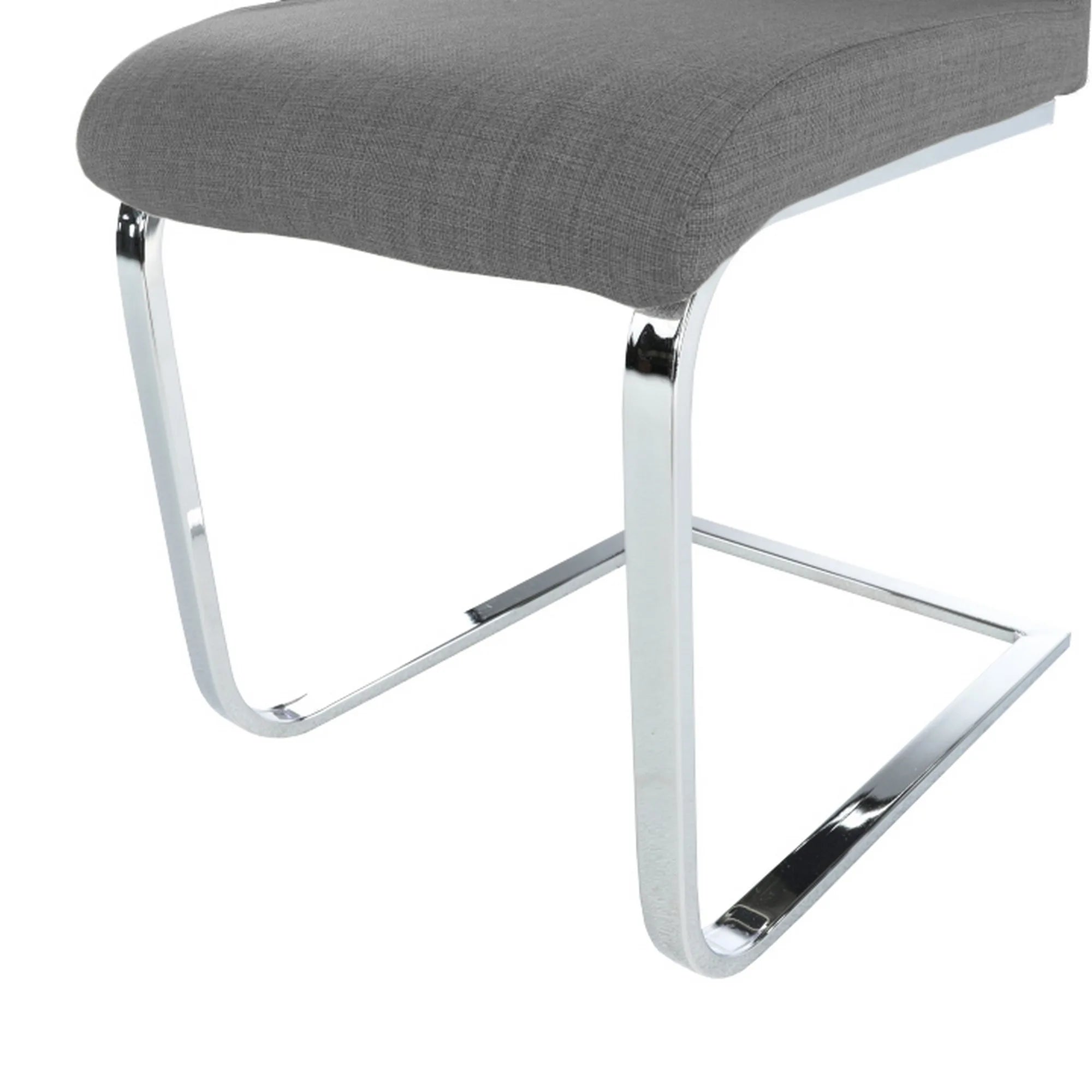 Scaun AMINA, gri inchis/crom, textil/metal, 44x46x110 cm