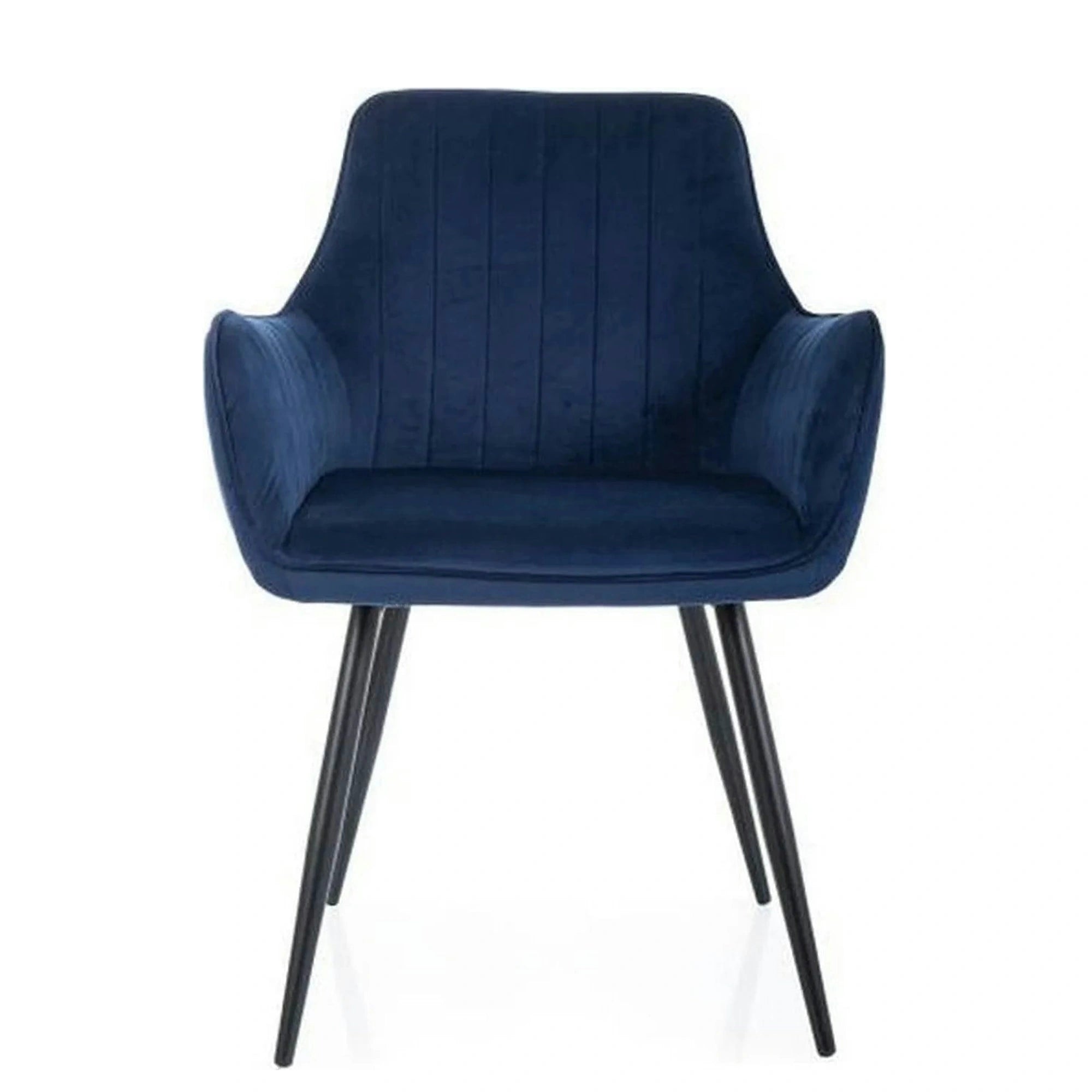 Scaun APPLE, albastru/negru, stofa catifelata - Bluvel 86/metal, 57x47x85 cm