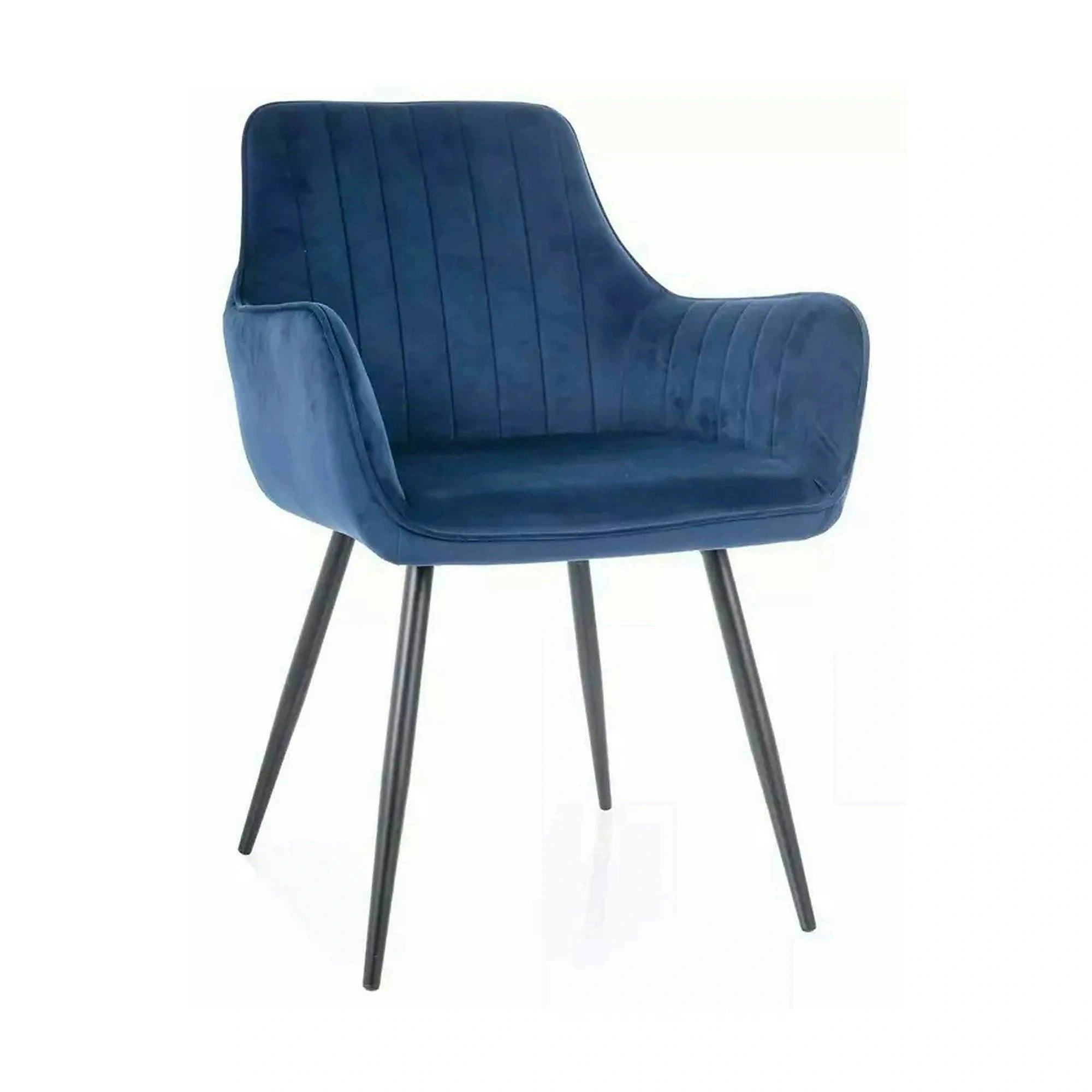 Scaun APPLE, albastru/negru, stofa catifelata - Bluvel 86/metal, 57x47x85 cm