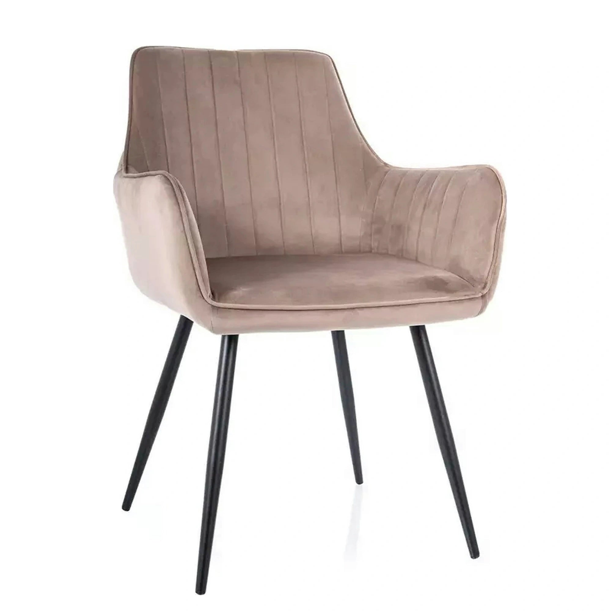 Scaun APPLE, bej inchis/negru, stofa catifelata - Bluvel 40/metal, 57x47x85 cm