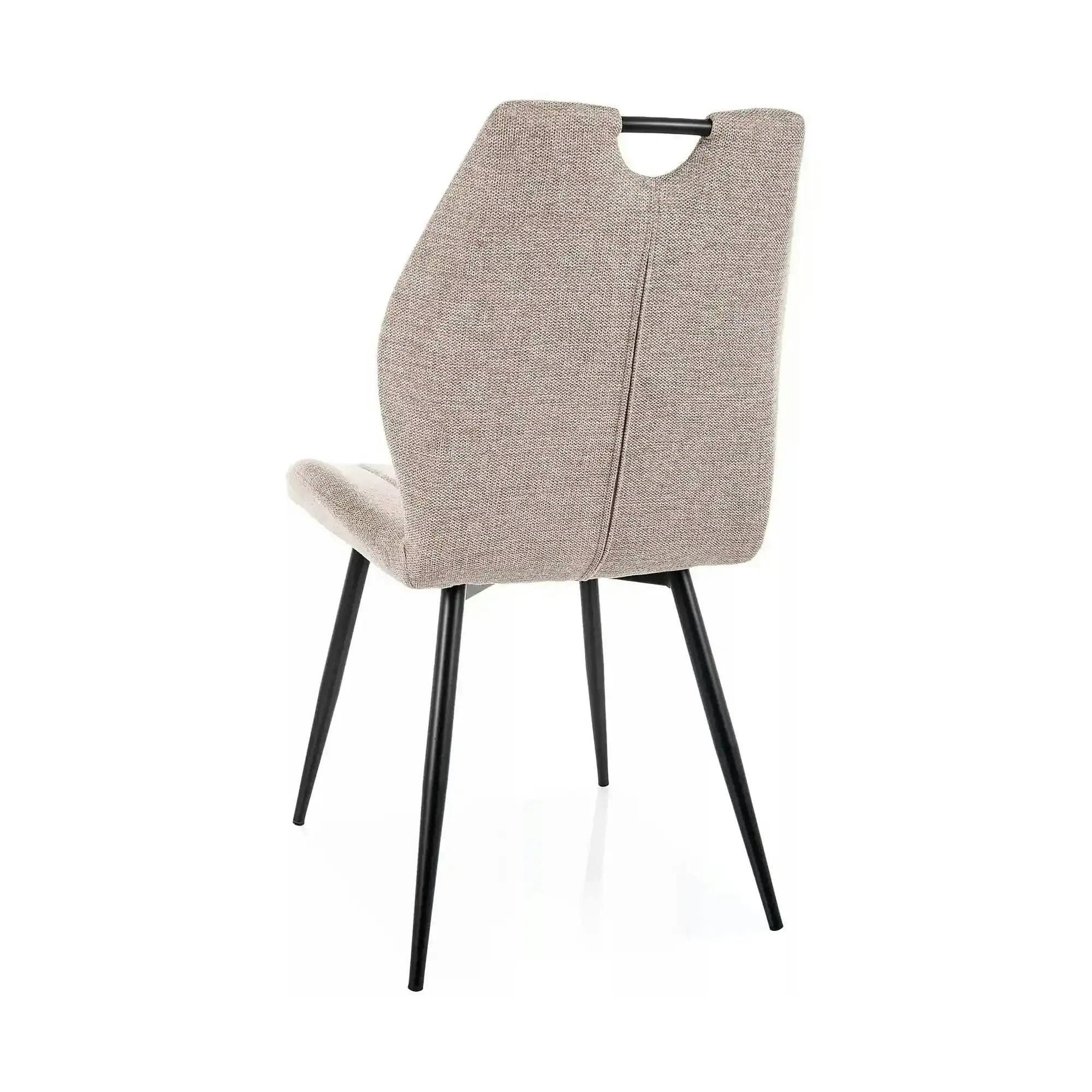 Scaun ARCO, bej deschis/negru mat, stofă/metal, 51x43x91 cm