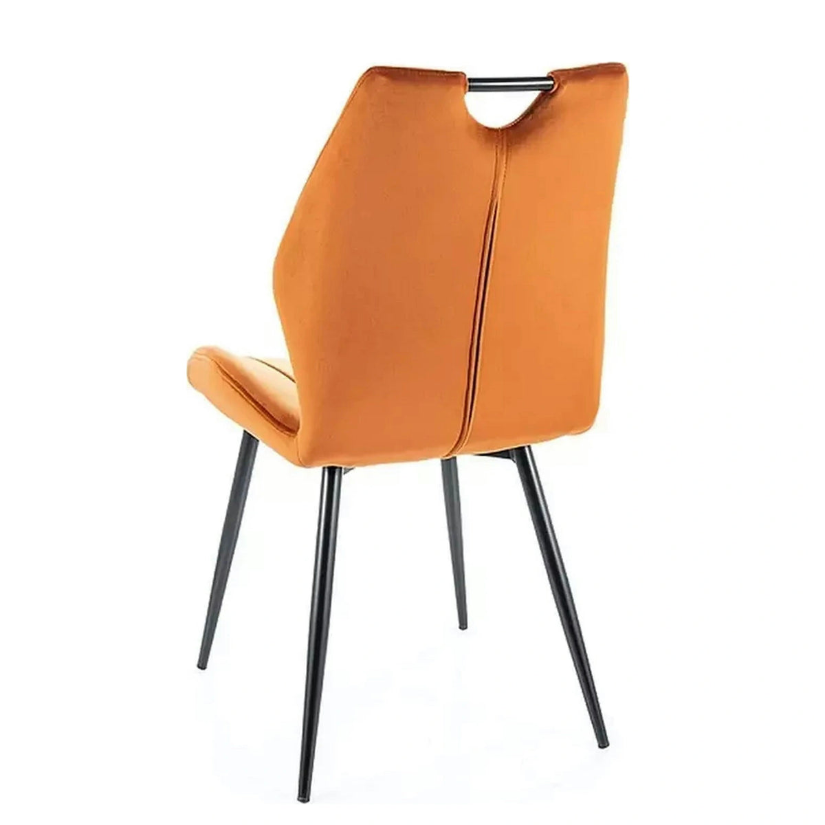 Scaun ARCO, caramiziu/negru, stofa catifelata/metal, 51x43x91 cm