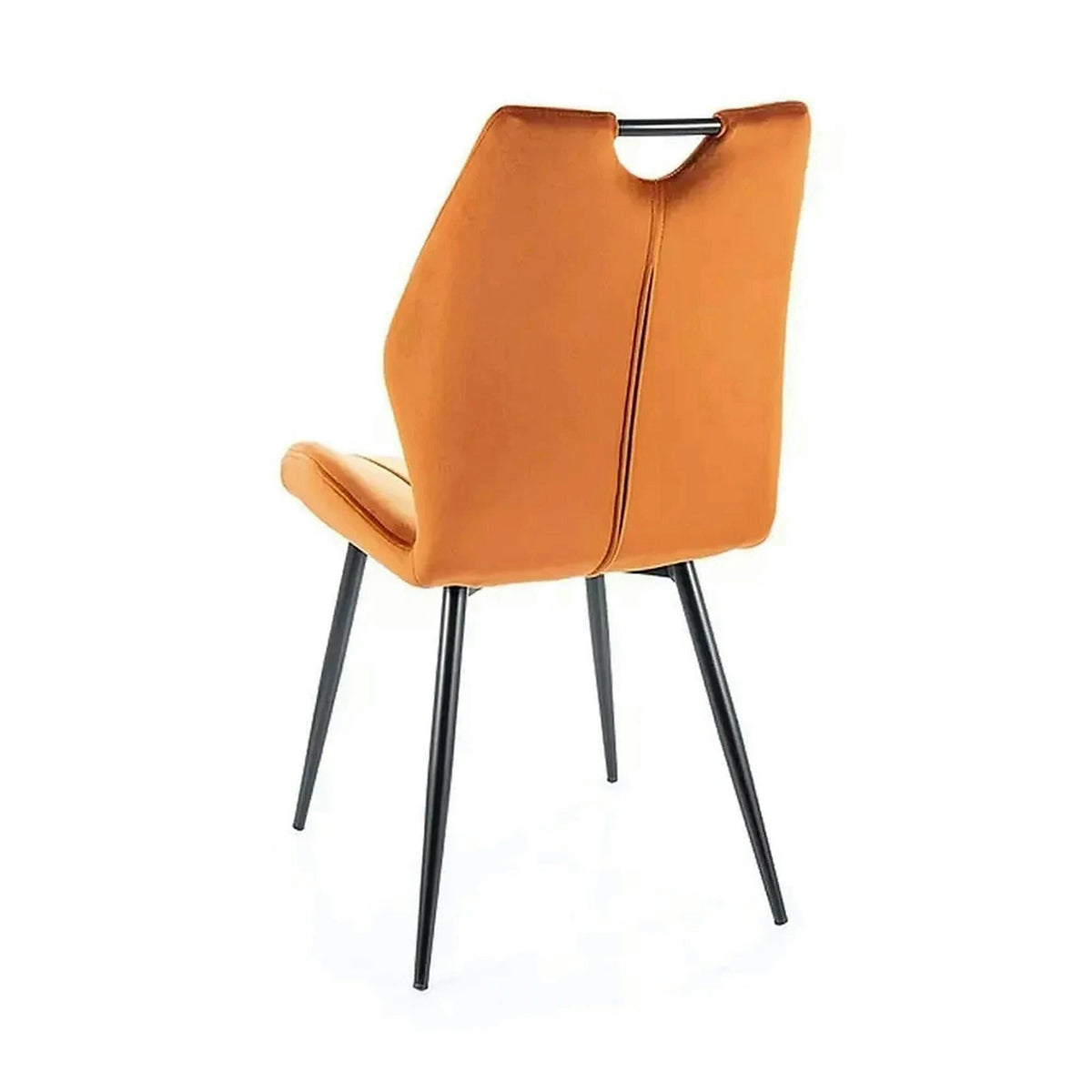 Scaun ARCO, caramiziu/negru, stofa catifelata/metal, 51x43x91 cm