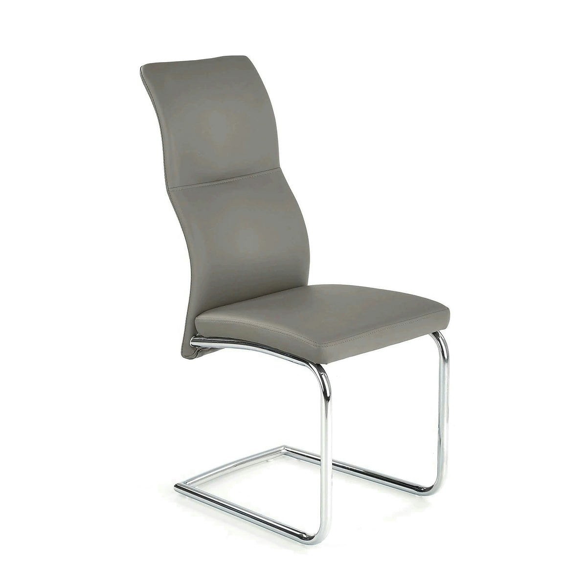 Scaun ARCO, gri/crom, piele ecologica/metal, 46x47x100 cm