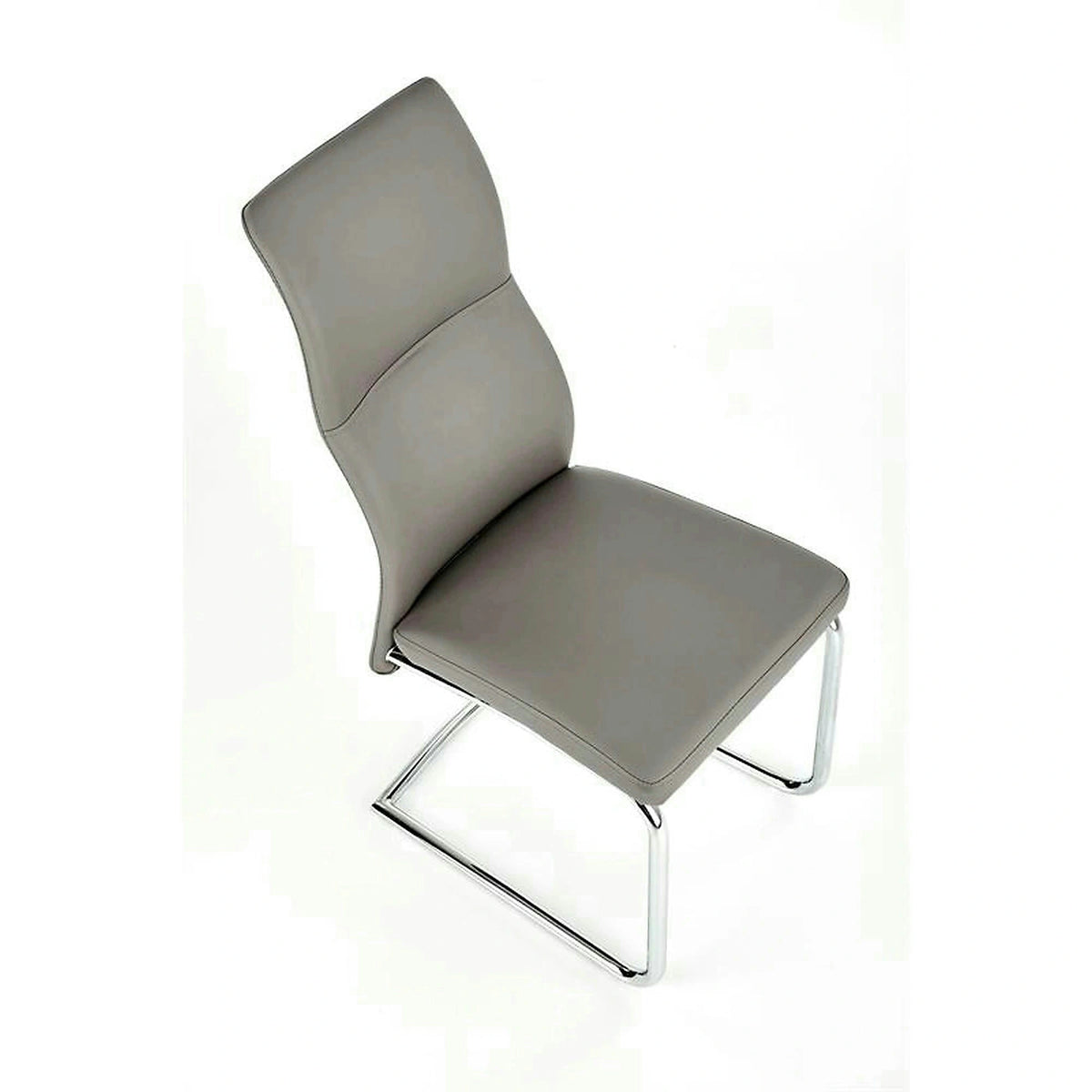 Scaun ARCO, gri/crom, piele ecologica/metal, 46x47x100 cm