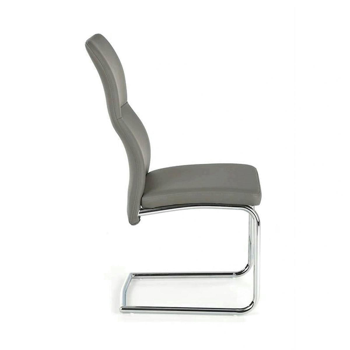 Scaun ARCO, gri/crom, piele ecologica/metal, 46x47x100 cm