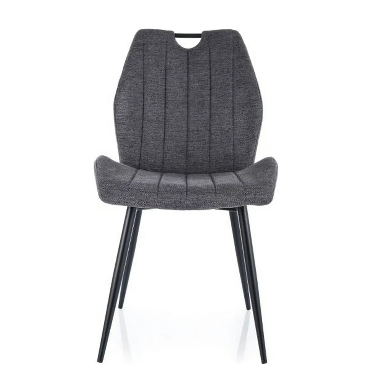 Scaun ARCO, gri inchis/negru, stofa clasica - Brego 18/metal, 51x43x91 cm