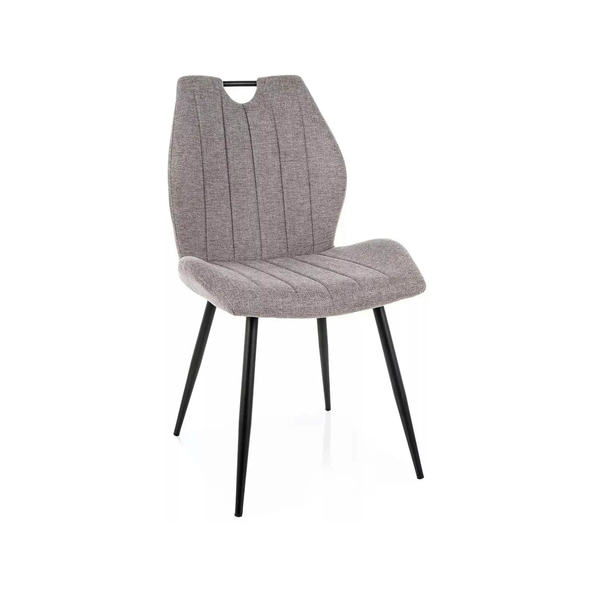 Scaun ARCO, gri/negru mat, stofă/metal, 51x43x91 cm