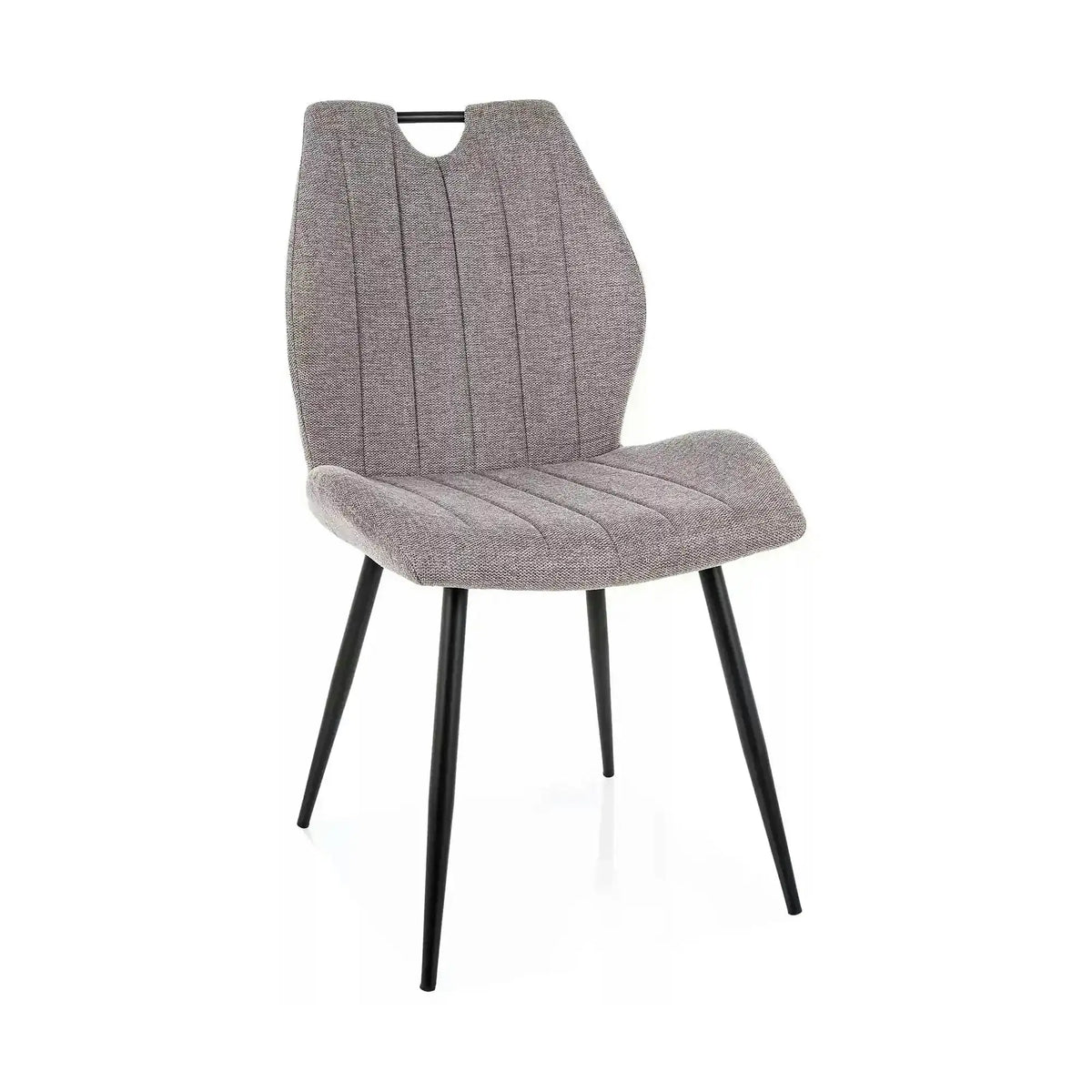 Scaun ARCO, gri/negru mat, stofă/metal, 51x43x91 cm