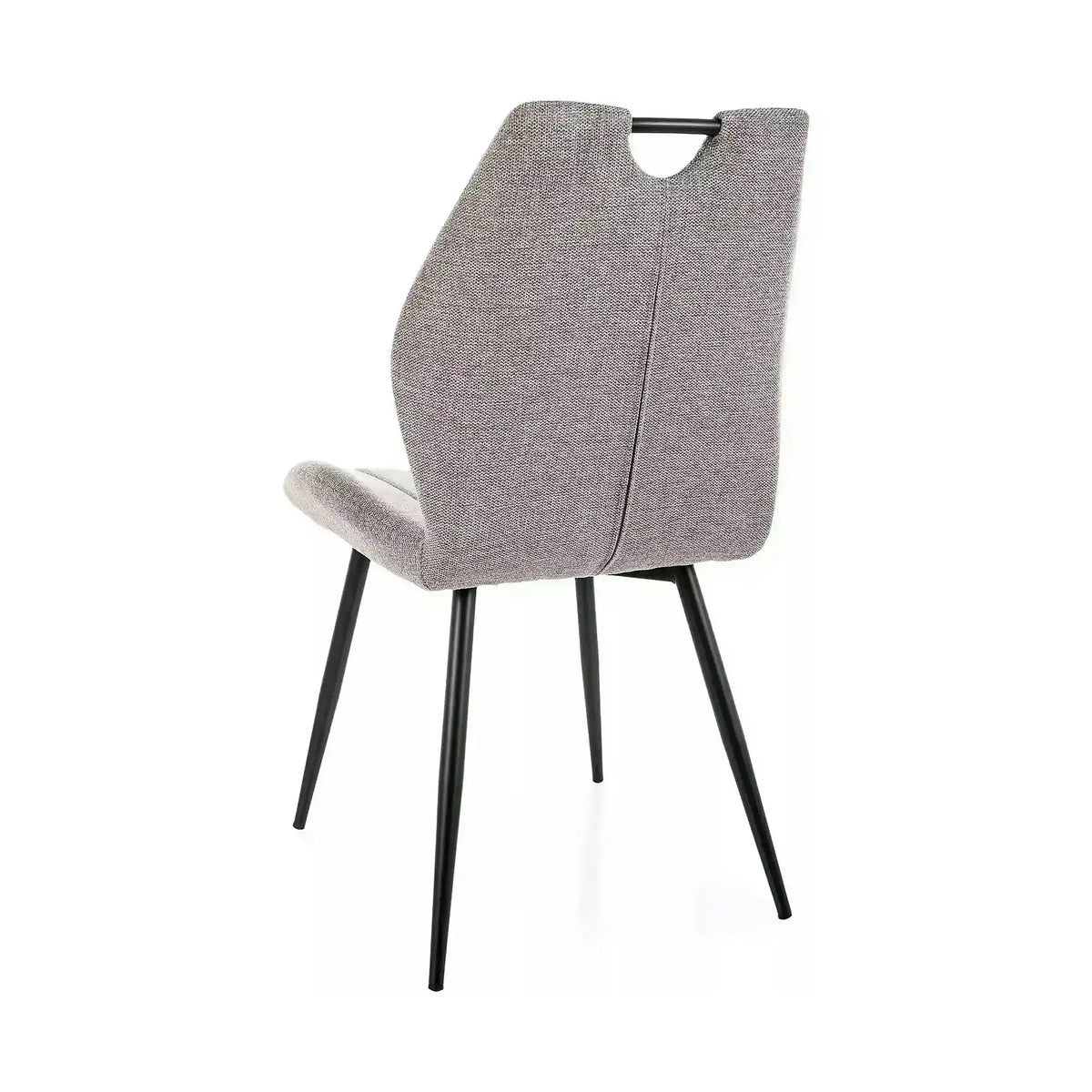 Scaun ARCO, gri/negru mat, stofă/metal, 51x43x91 cm