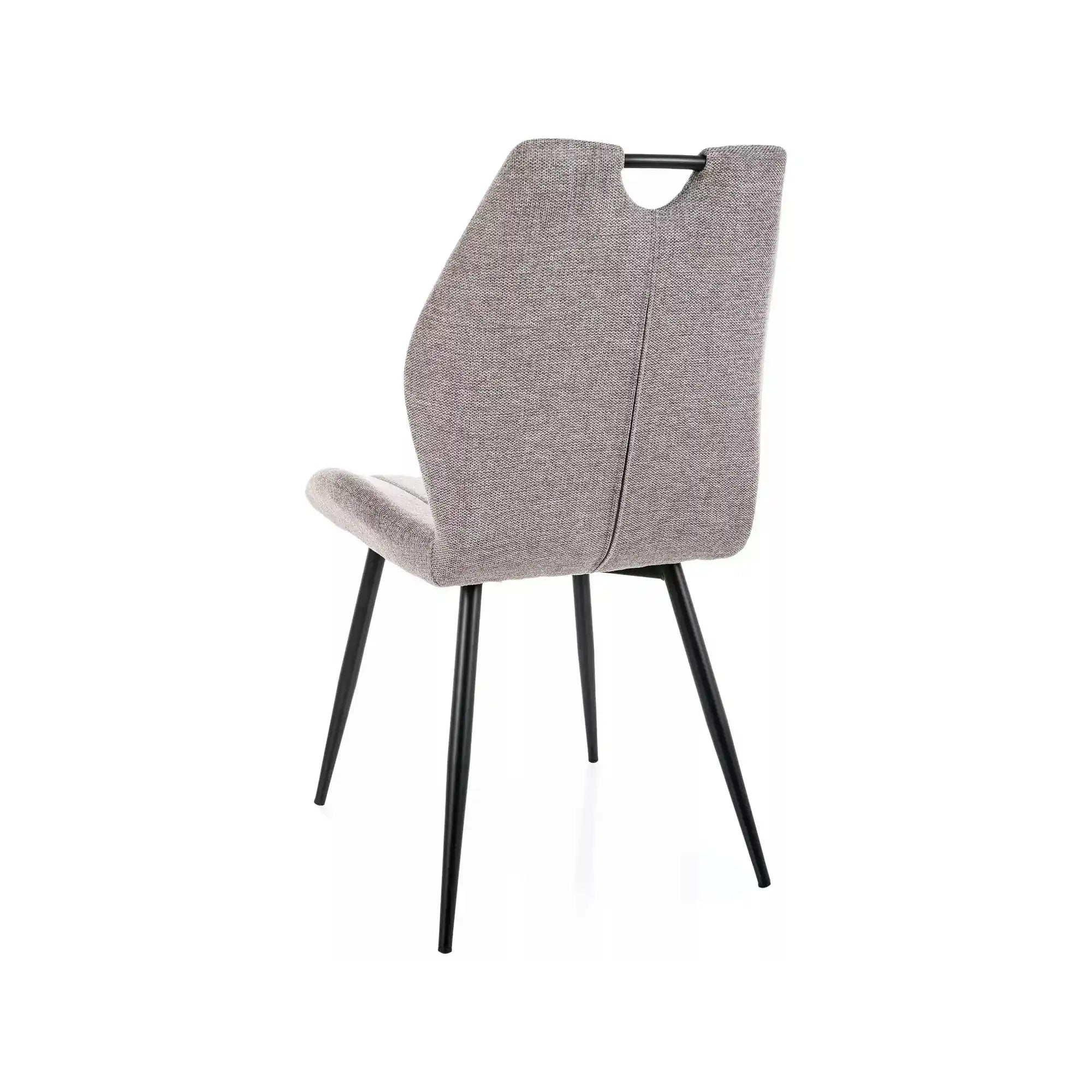 Scaun ARCO, gri/negru mat, stofă/metal, 51x43x91 cm