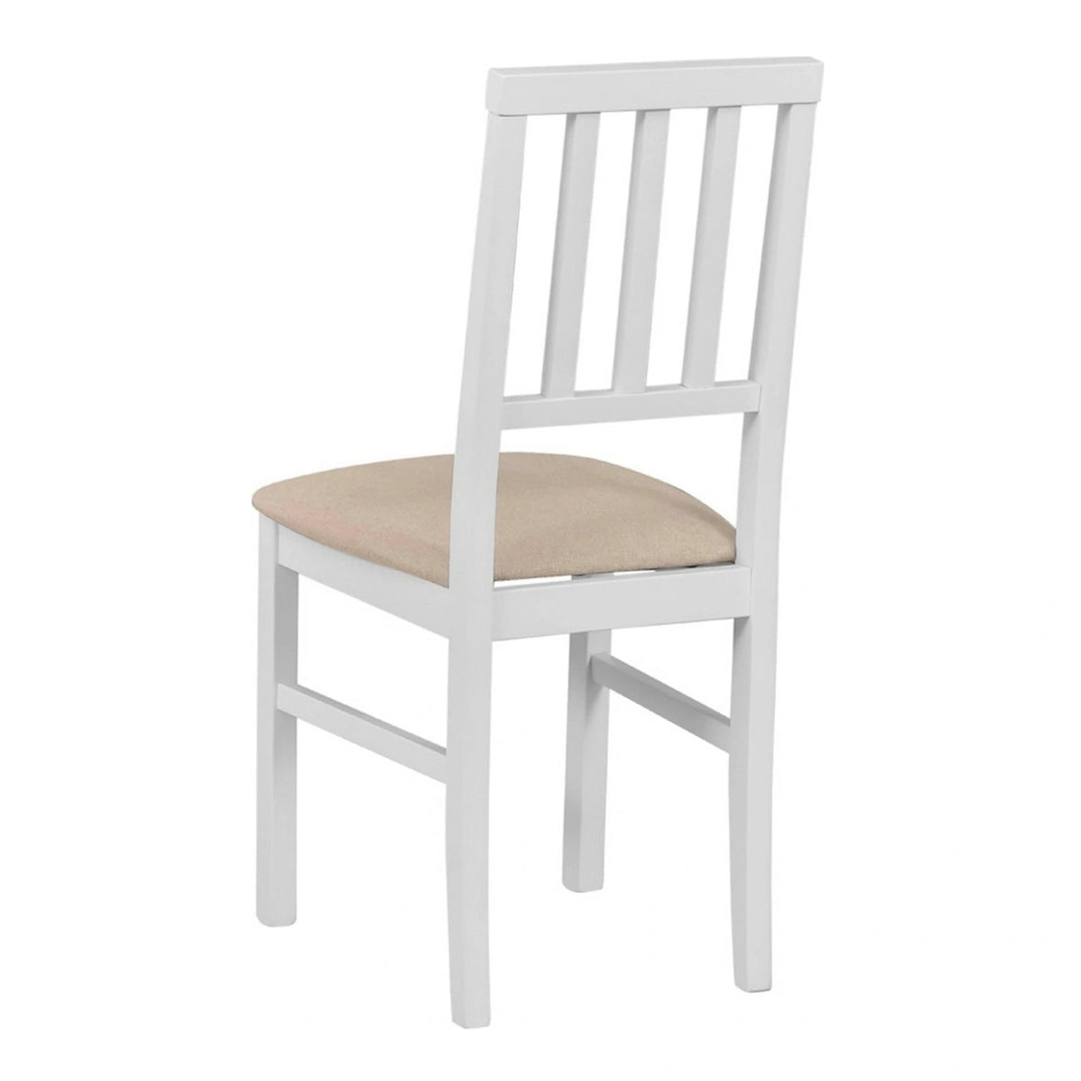 Scaun AREN, bej/alb, stofa clasica/lemn, 43x50x92 cm