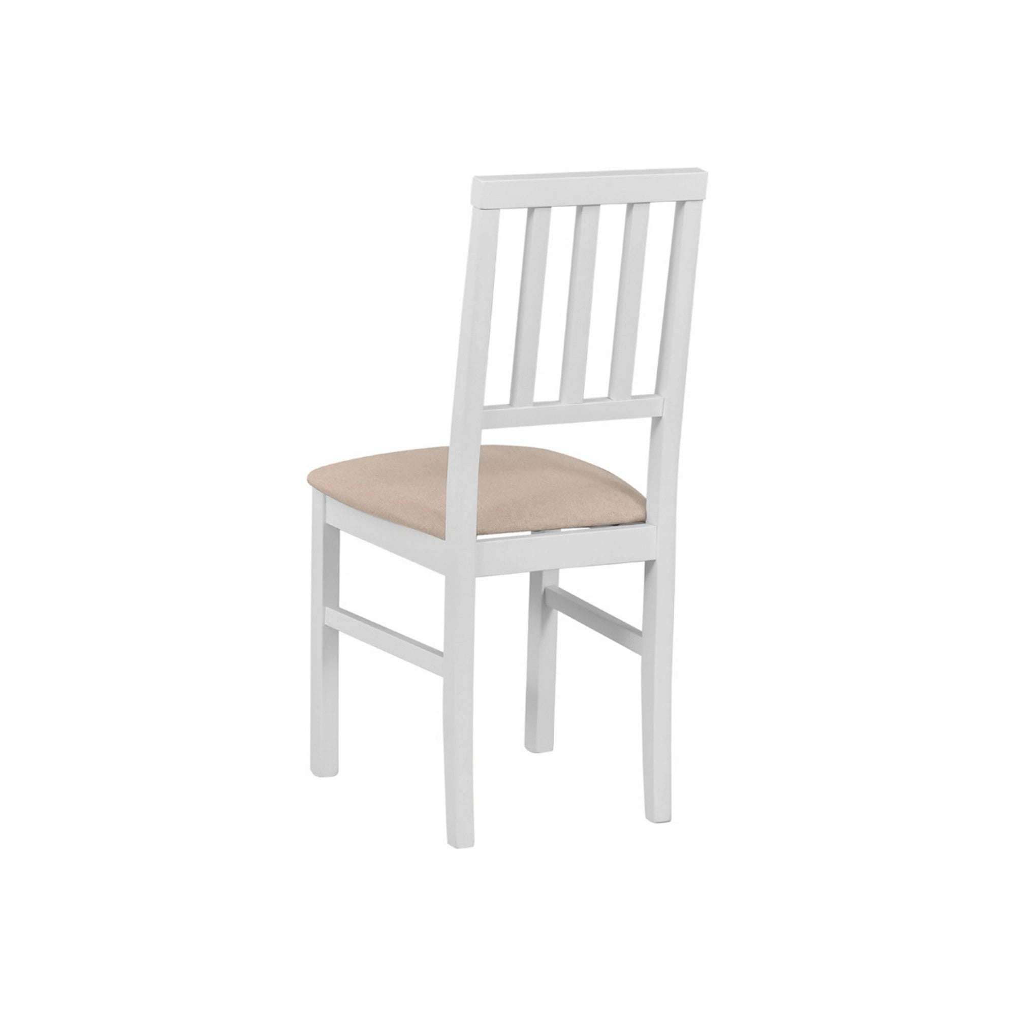 Scaun AREN, bej/alb, stofa clasica/lemn, 43x50x92 cm