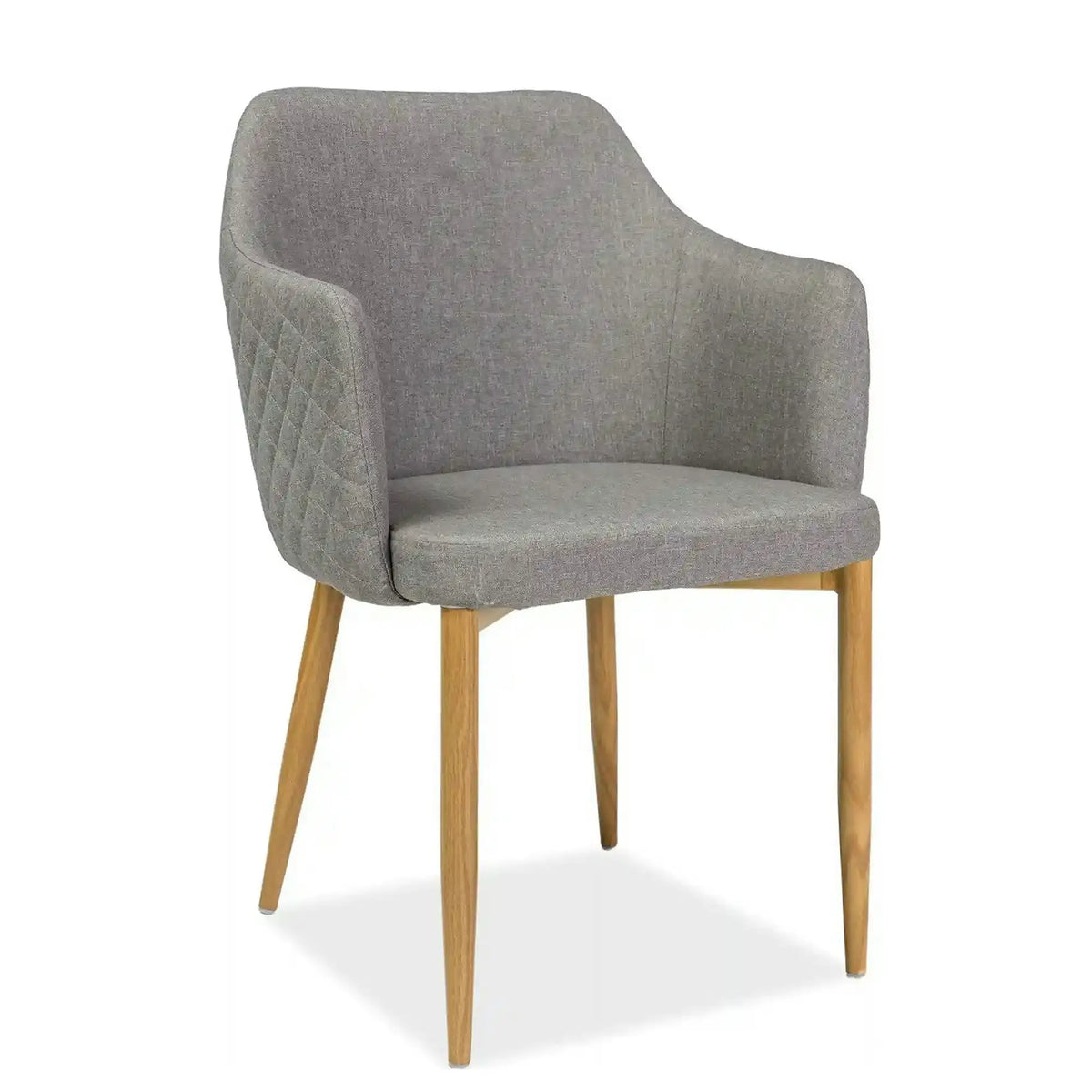 Scaun ASTOR, gri/stejar, stofa/metal, 46x46x84 cm
