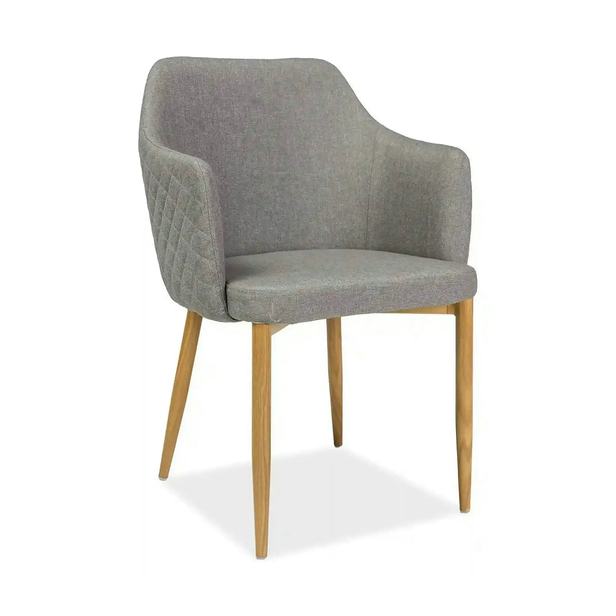 Scaun ASTOR, gri/stejar, stofa/metal, 46x46x84 cm