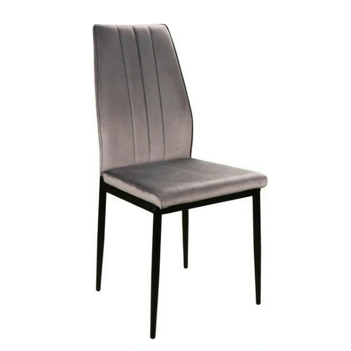 Scaun ATOM, gri/negru, stofa catifelata/metal, 44x39x93 cm