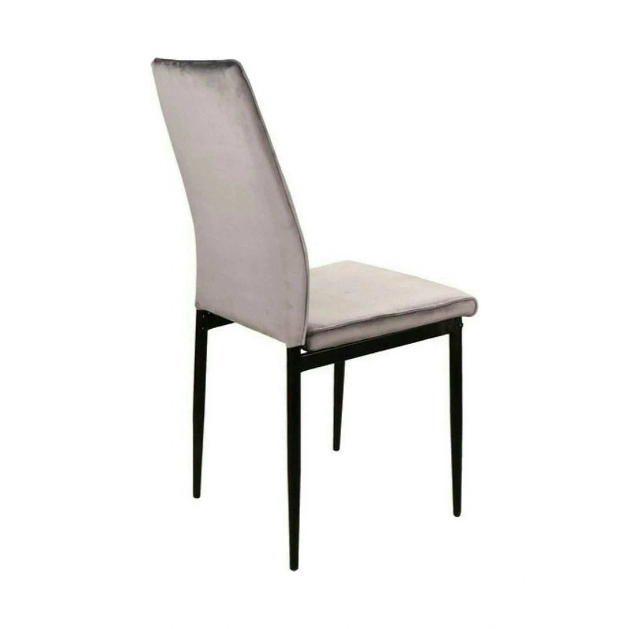 Scaun ATOM, gri/negru, stofa catifelata/metal, 44x39x93 cm
