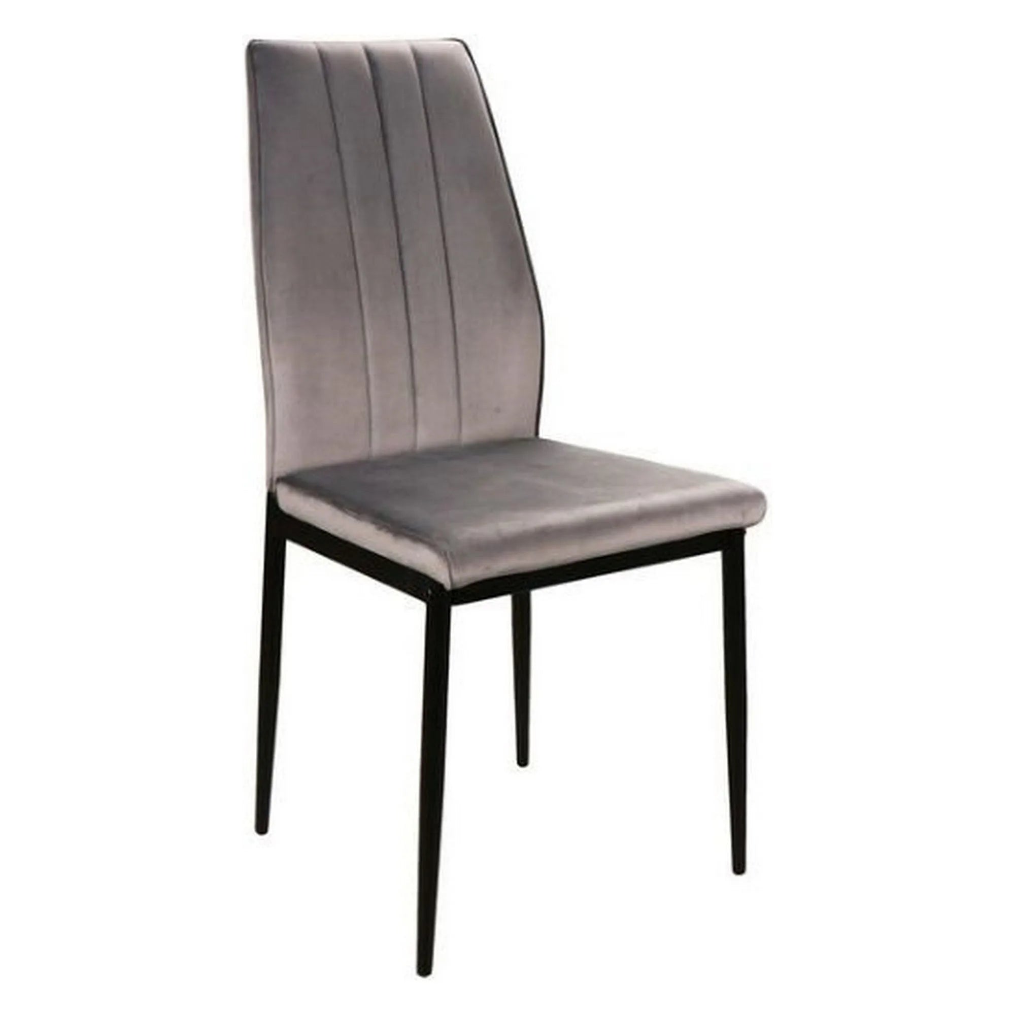 Scaun ATOM, gri/negru, stofa catifelata/metal, 44x39x93 cm