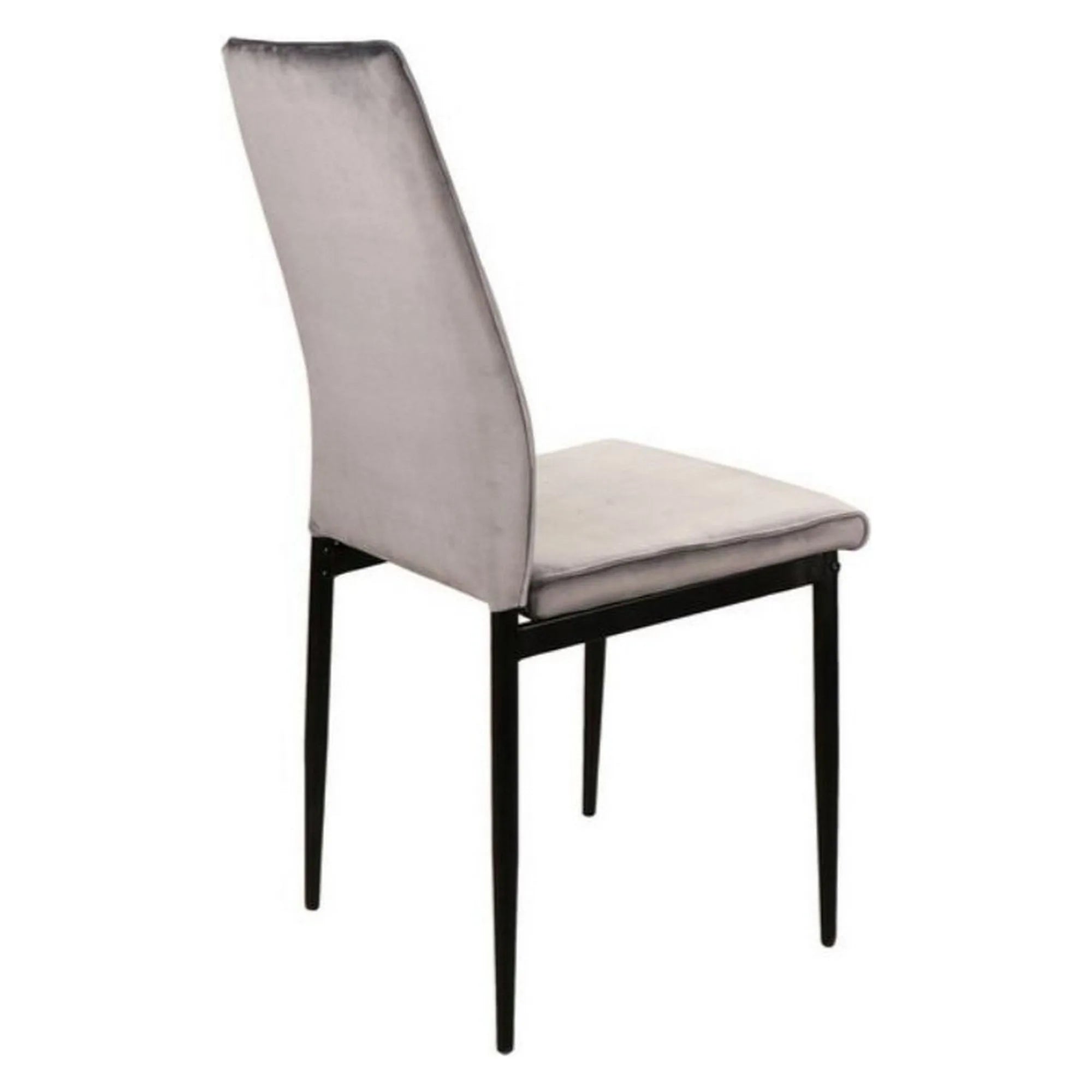 Scaun ATOM, gri/negru, stofa catifelata/metal, 44x39x93 cm