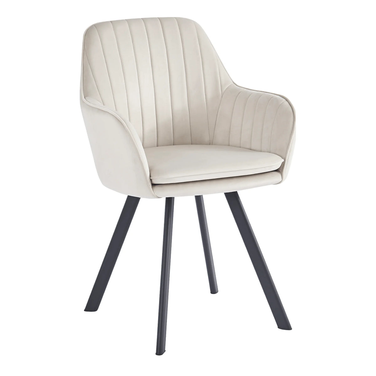 Scaun AURIL, stofa catifelata crem - Bluvel 30, 57x56x88 cm