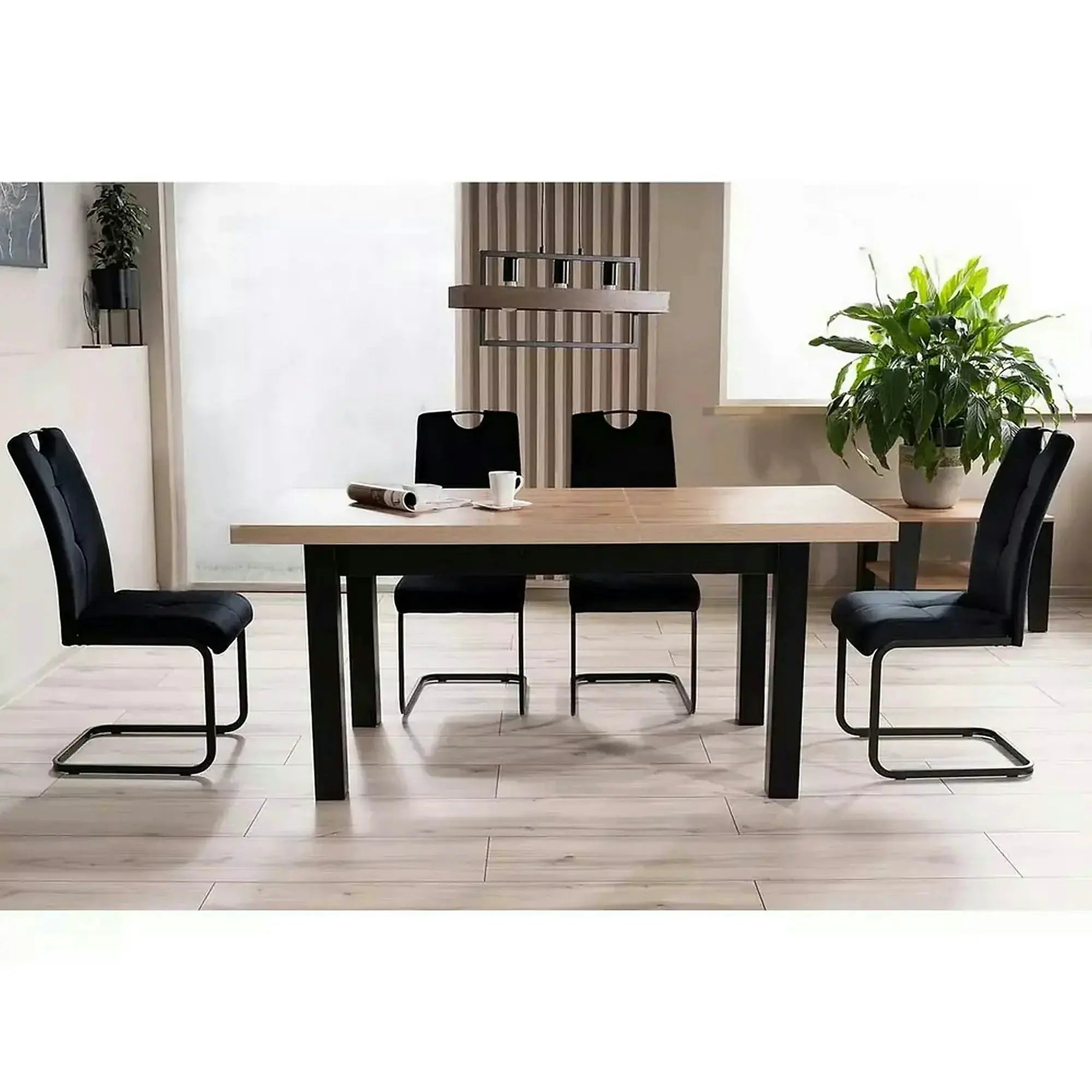 Scaun AXO, negru, stofa catifelata/metal, 43x47x101 cm