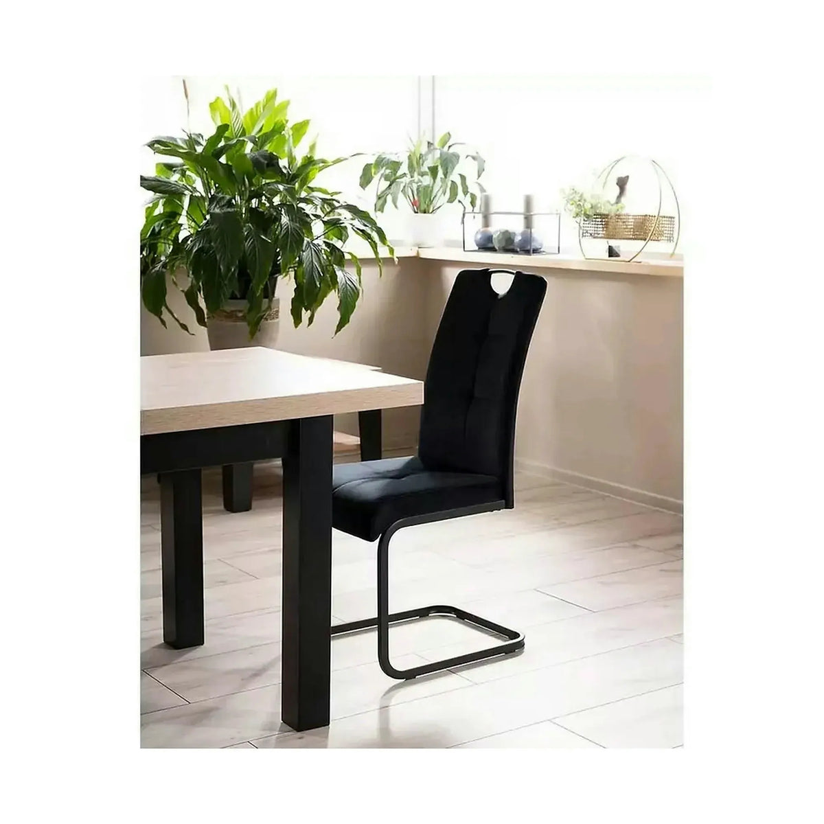 Scaun AXO, negru, stofa catifelata/metal, 43x47x101 cm