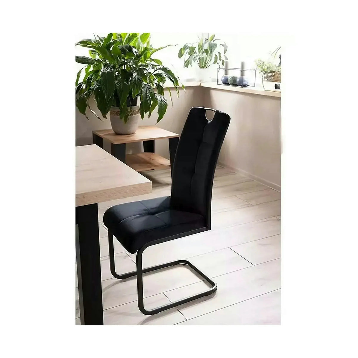 Scaun AXO, negru, stofa catifelata/metal, 43x47x101 cm