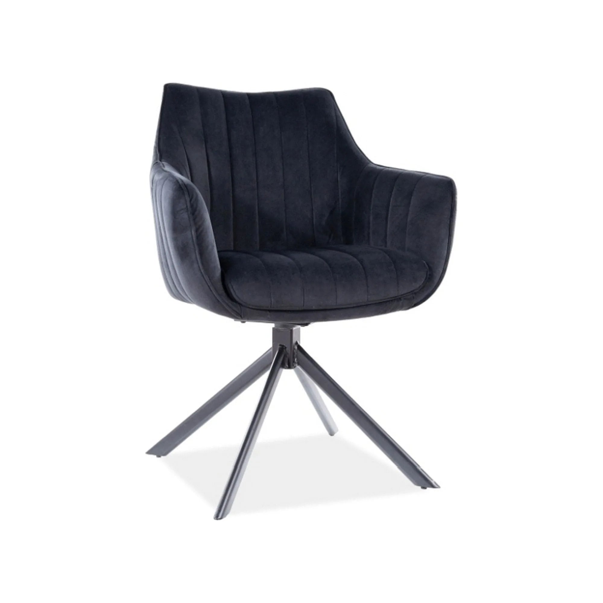 Scaun AZALIA, negru, stofa catifelata/metal, 61x44x86 cm