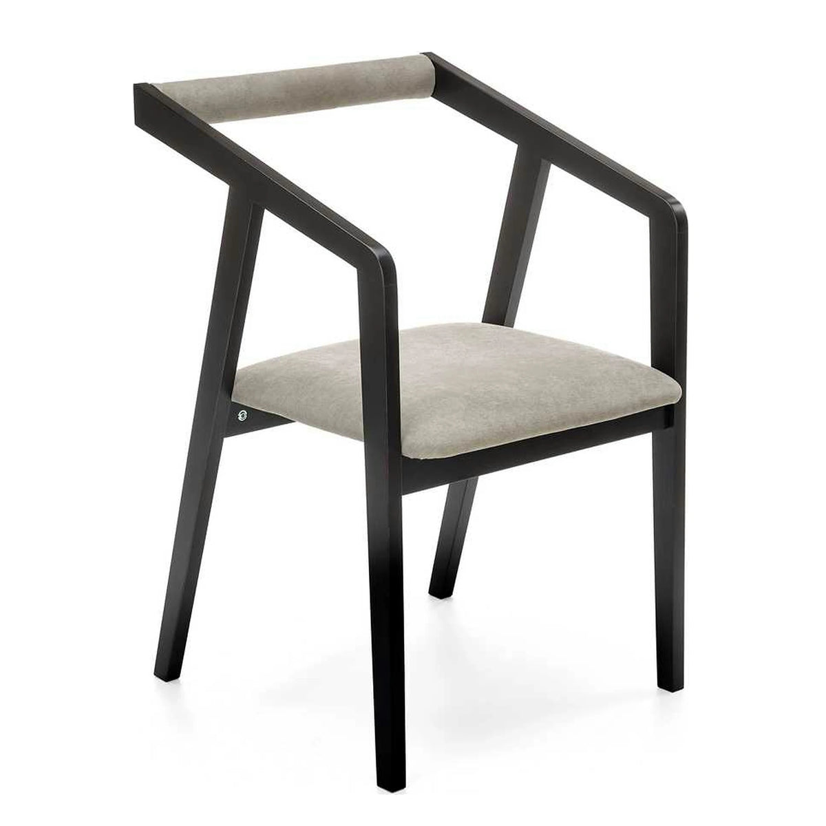 Scaun AZUL, negru/gri, lemn/stofa catifelata, 50x53x79 cm