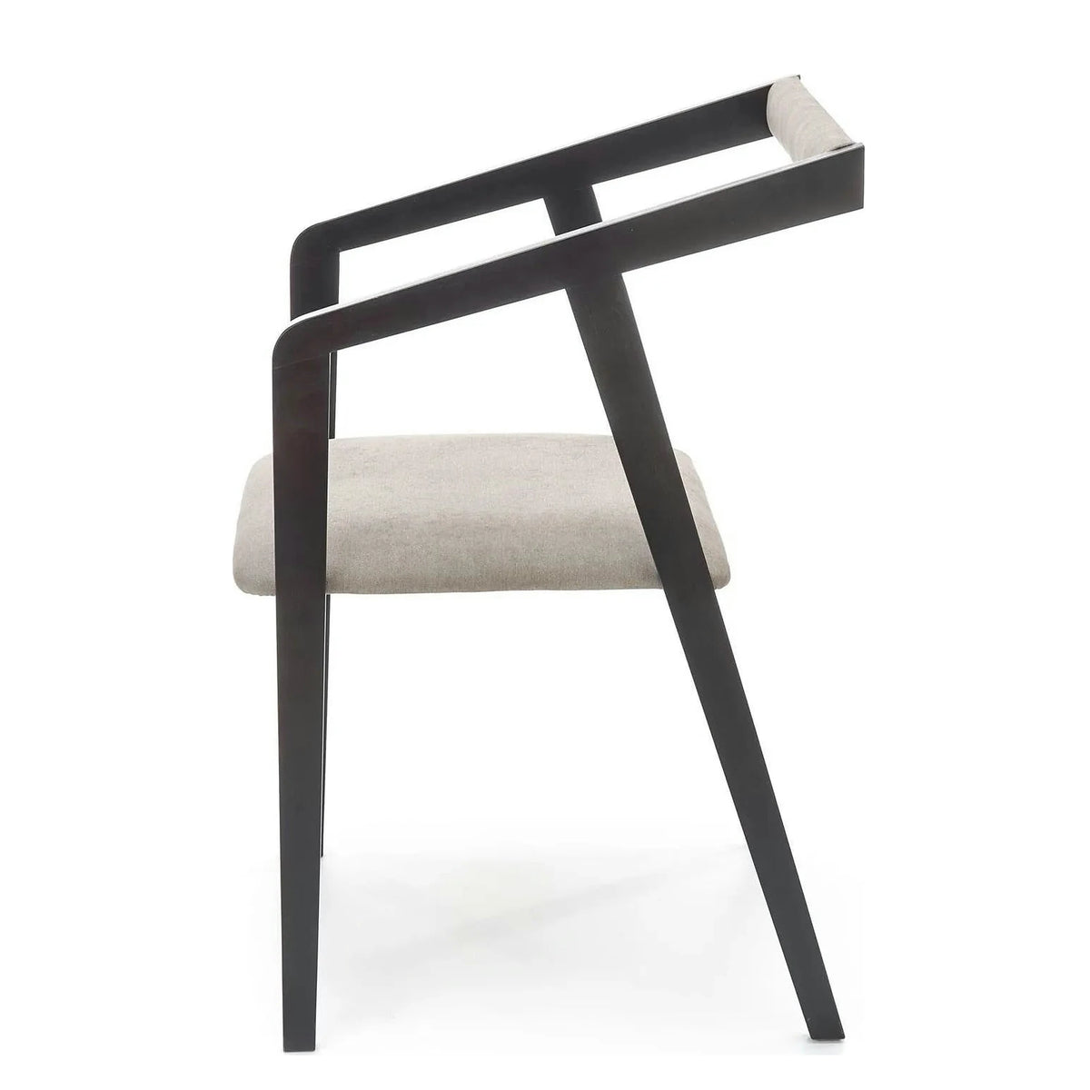 Scaun AZUL, negru/gri, lemn/stofa catifelata, 50x53x79 cm