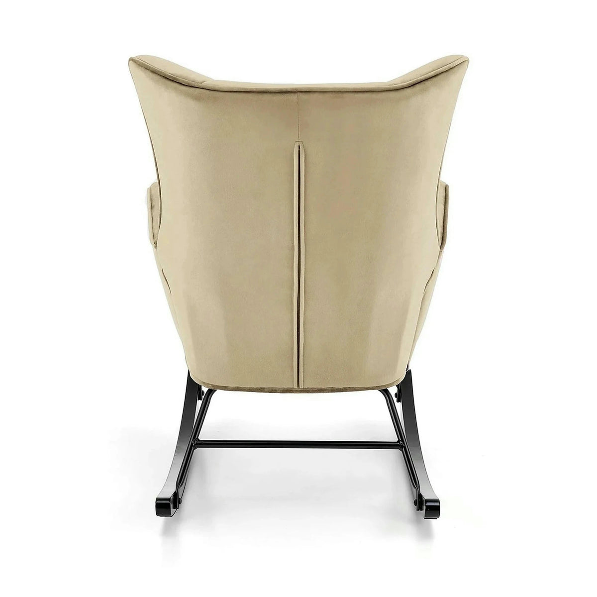 Scaun balansoar tapitat BAZALTO, bej/negru, stofa catifelata, 70x90x92 cm