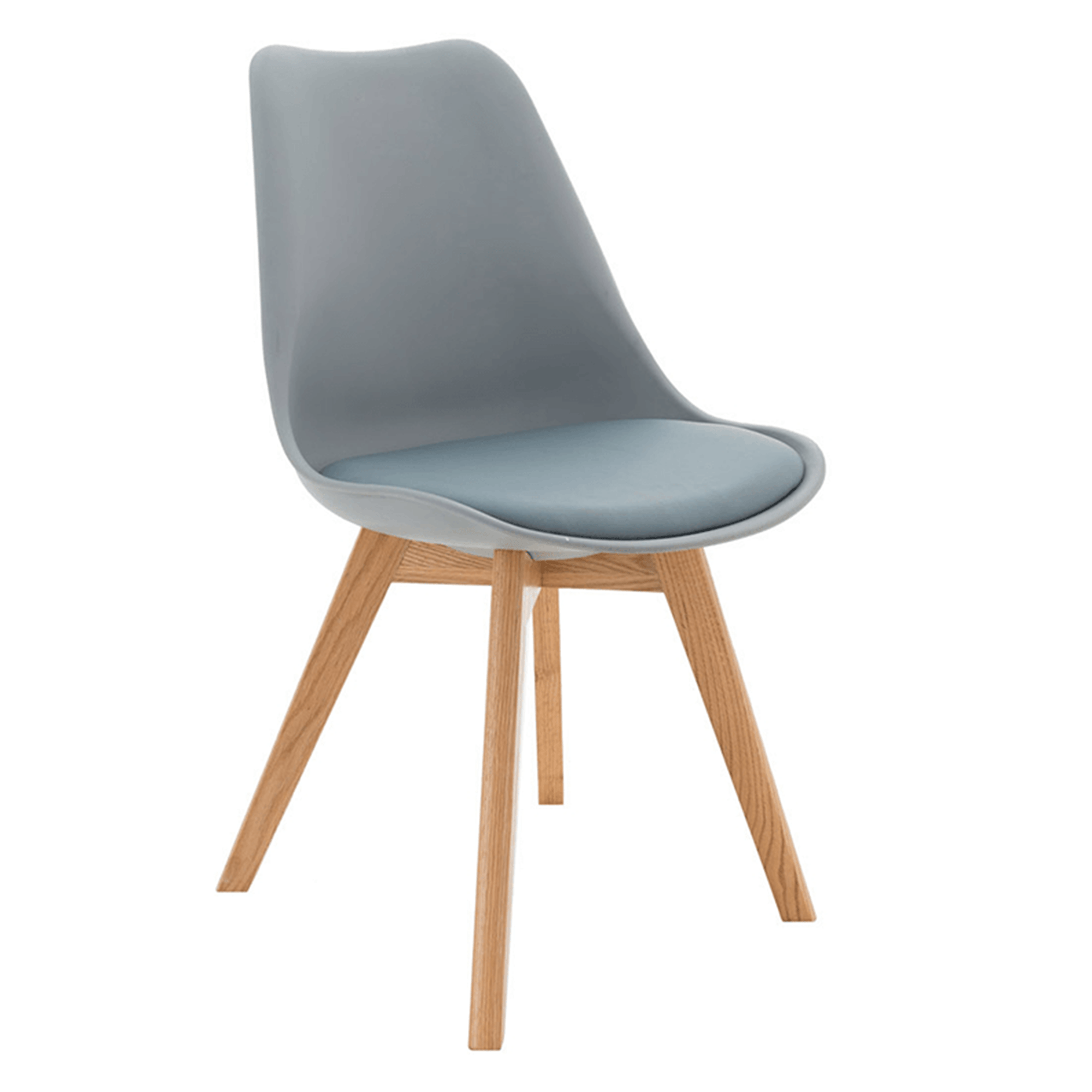 Scaun BALI 2 NEW, gri/fag, piele ecologica/plastic/lemn, 48x56x81 cm