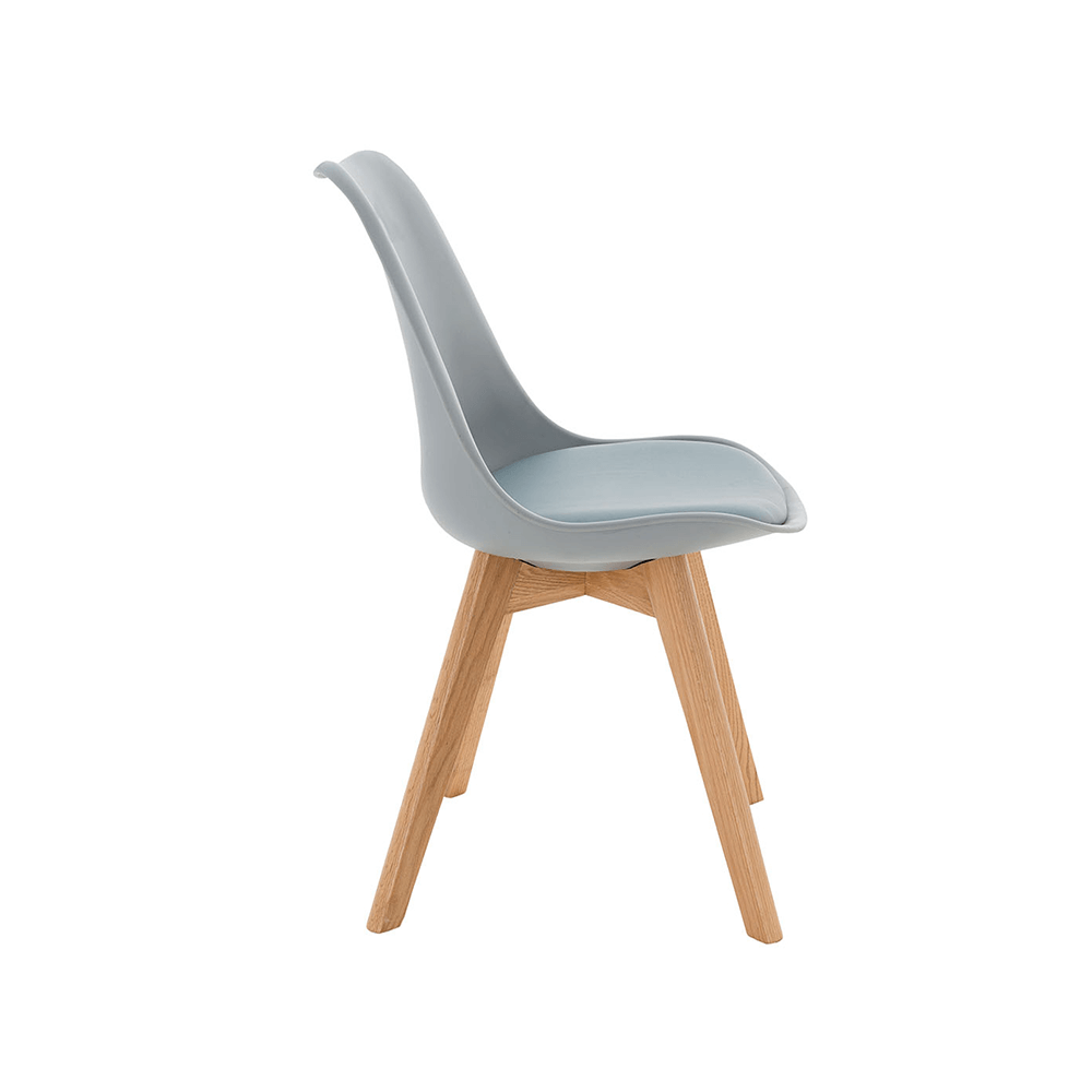 Scaun BALI 2 NEW, gri/fag, piele ecologica/plastic/lemn, 48x56x81 cm