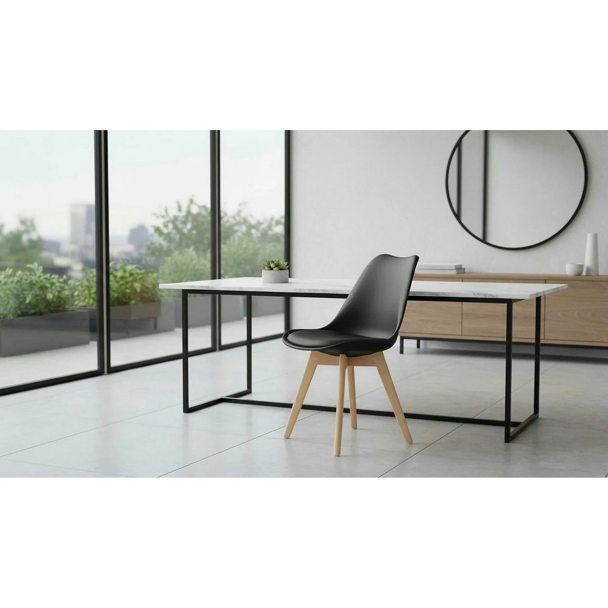 Scaun BALI 2 NEW, maro inchis/fag, piele ecologica/lemn, 48x56x80 cm