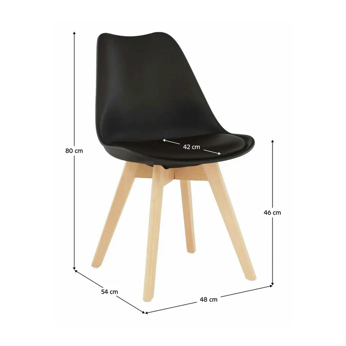 Scaun BALI 2 NEW, maro inchis/fag, piele ecologica/lemn, 48x56x80 cm