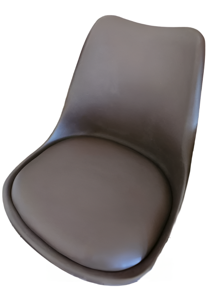 Scaun BALI 2 NEW, maro inchis/fag, piele ecologica/lemn, 48x56x80 cm