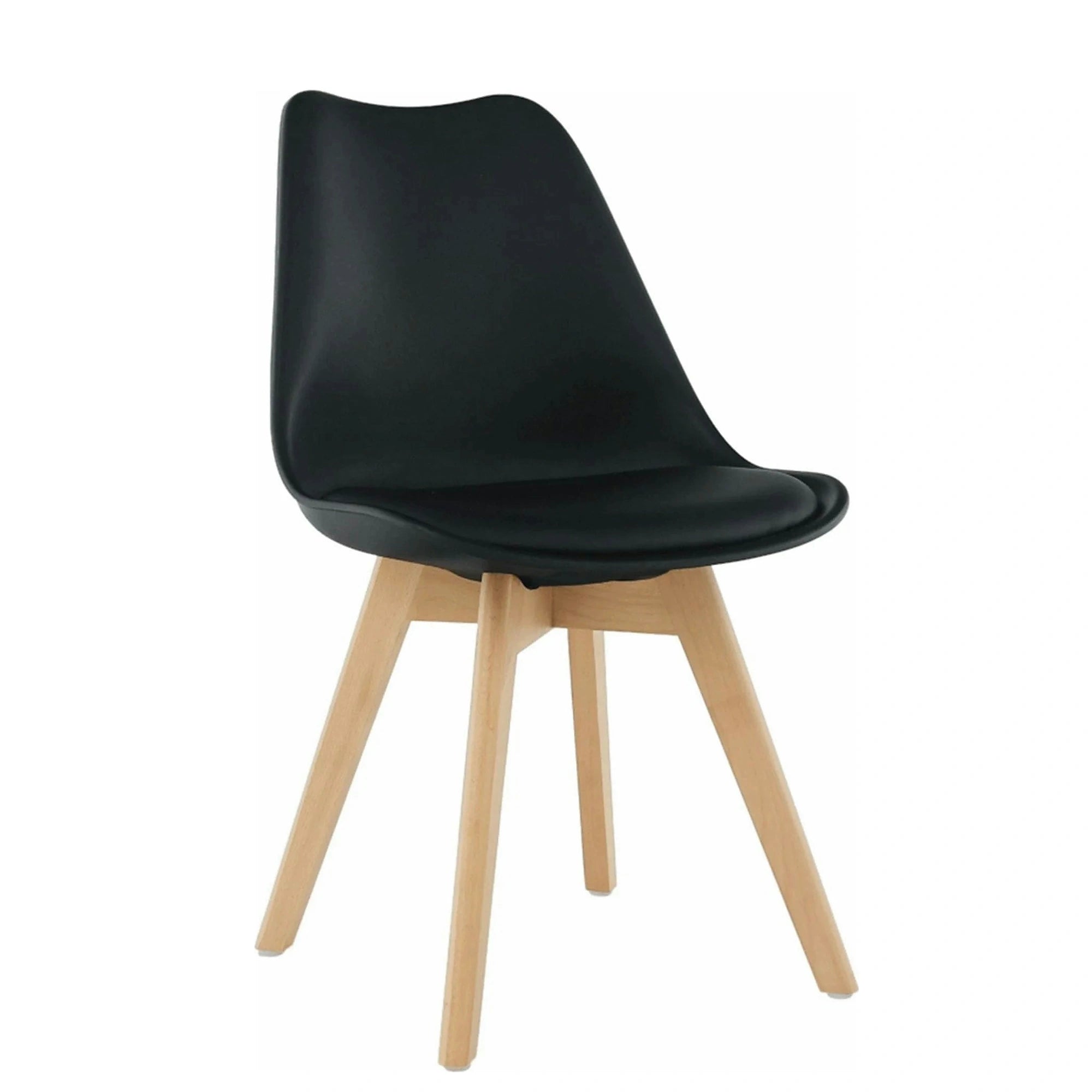 Scaun BALI 2 NEW, negru/fag, piele ecologica/plastic/lemn, 48x56x81 cm