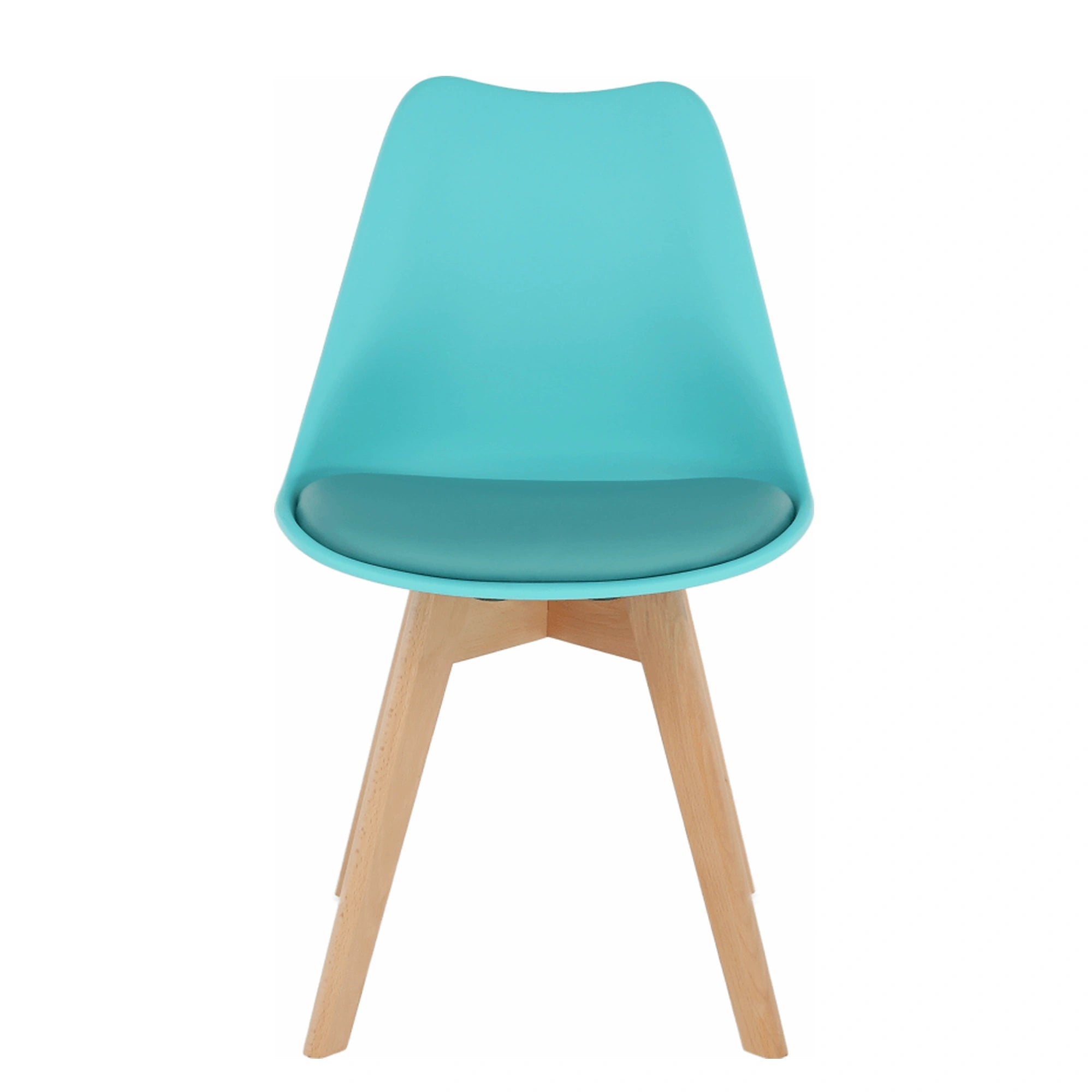 Scaun BALI NEW, mentol/fag, piele ecologica/plastic/lemn, 48x56x81 cm