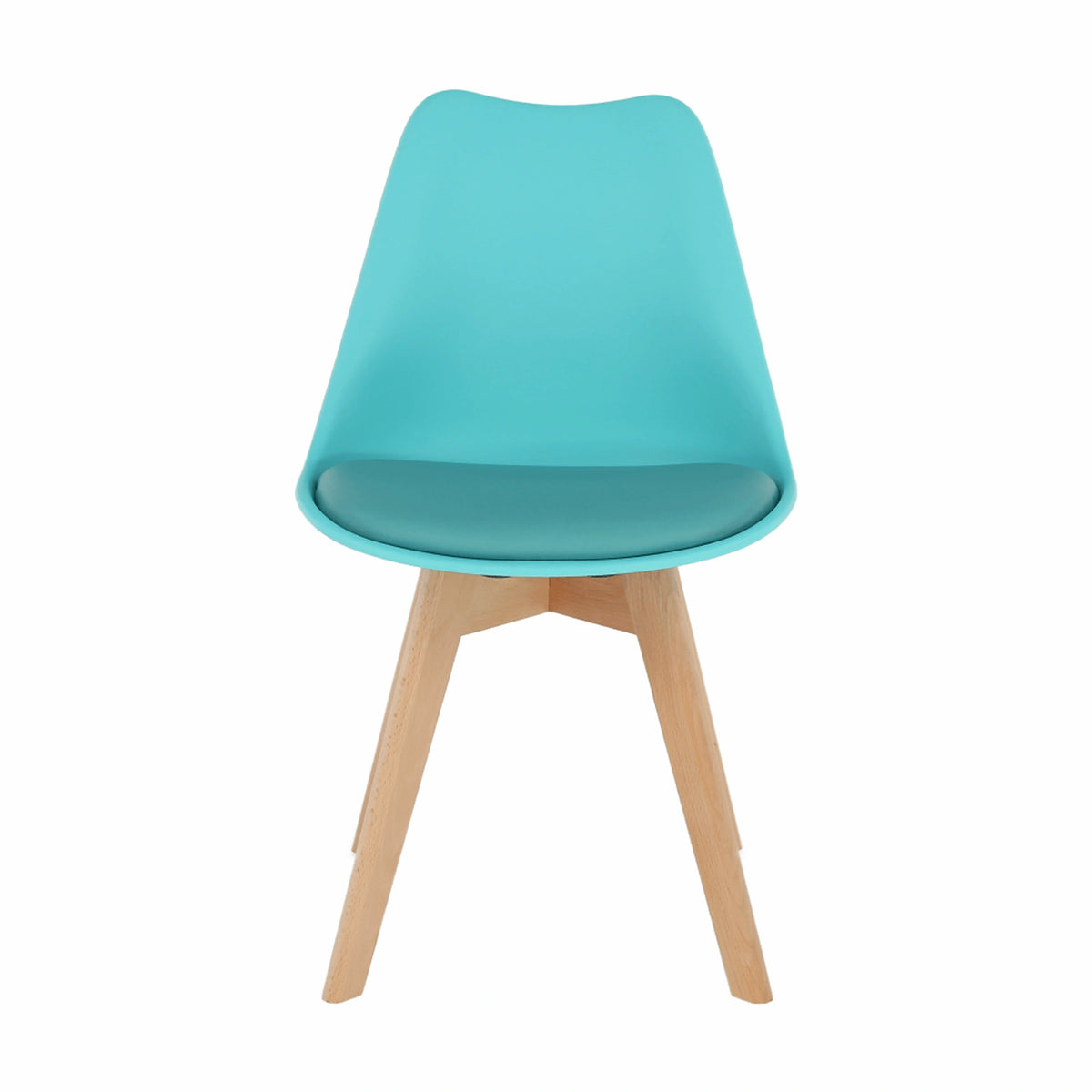 Scaun BALI NEW, mentol/fag, piele ecologica/plastic/lemn, 48x56x81 cm
