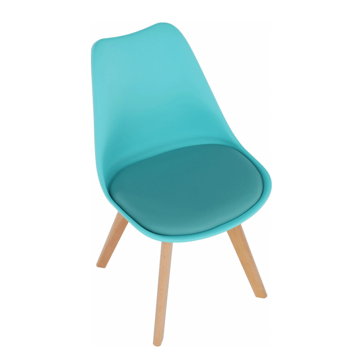 Scaun BALI NEW, mentol/fag, piele ecologica/plastic/lemn, 48x56x81 cm