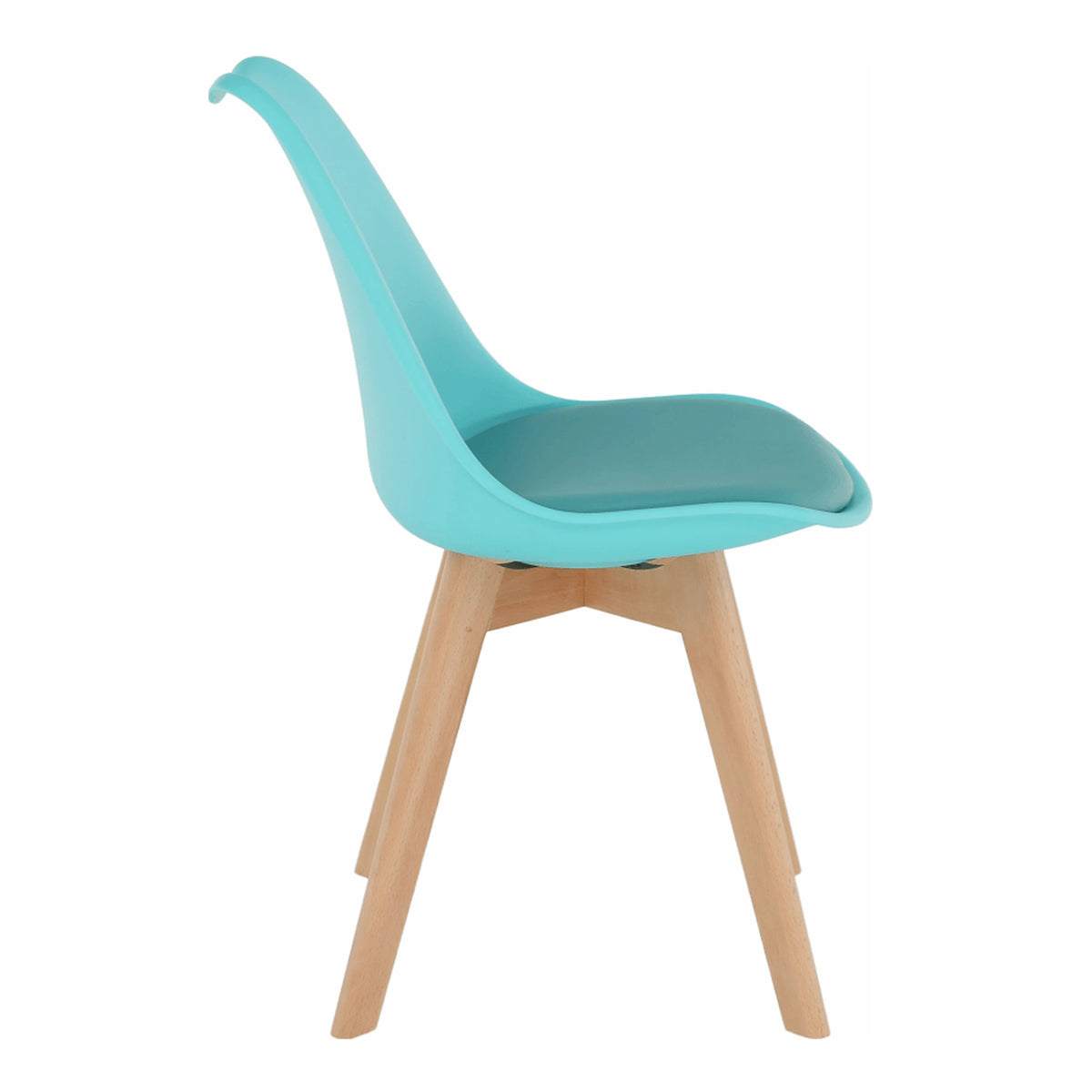 Scaun BALI NEW, mentol/fag, piele ecologica/plastic/lemn, 48x56x81 cm