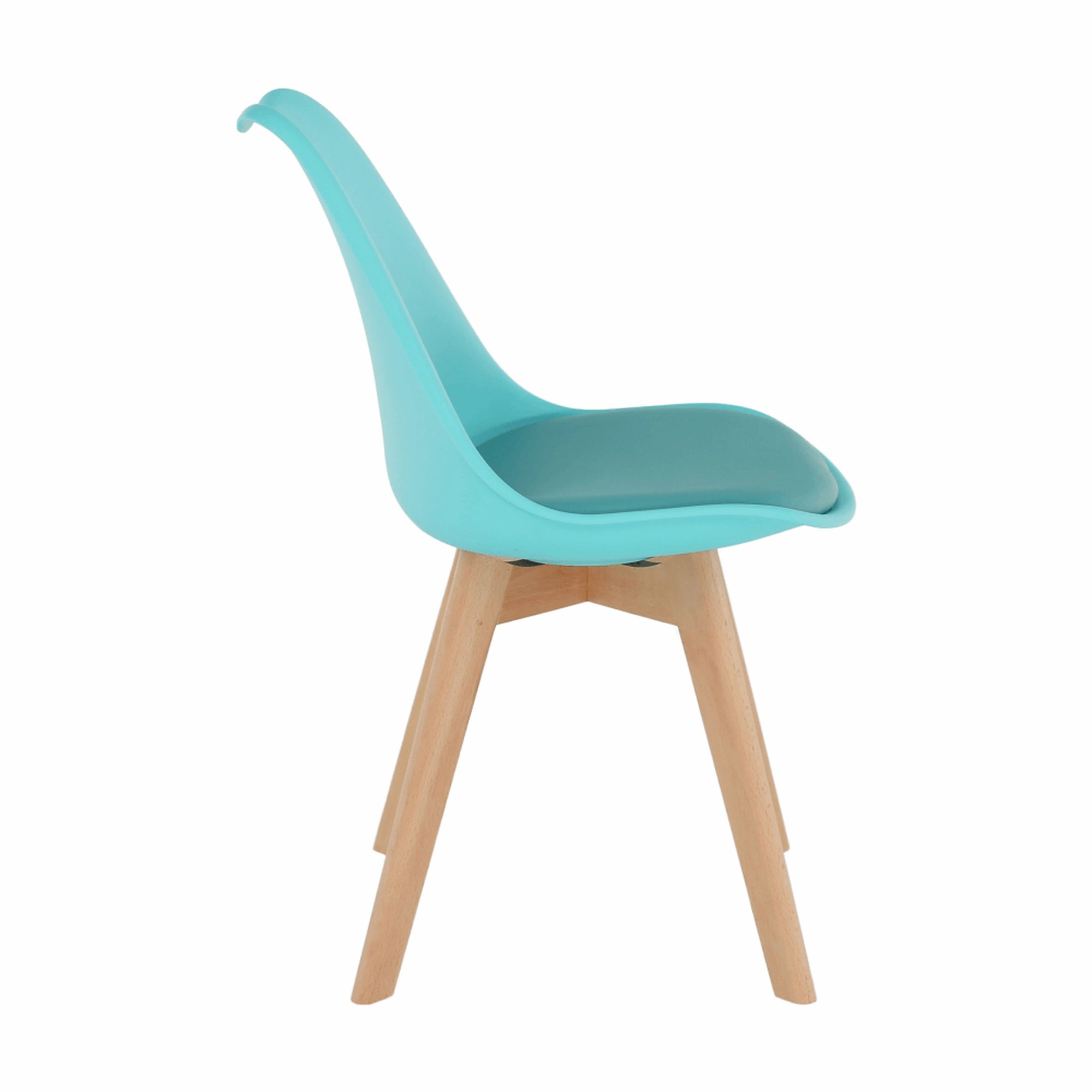 Scaun BALI NEW, mentol/fag, piele ecologica/plastic/lemn, 48x56x81 cm