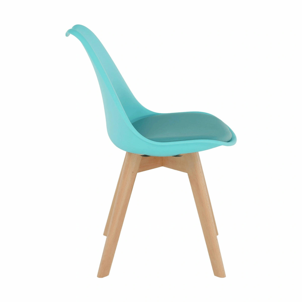 Scaun BALI NEW, mentol/fag, piele ecologica/plastic/lemn, 48x56x81 cm