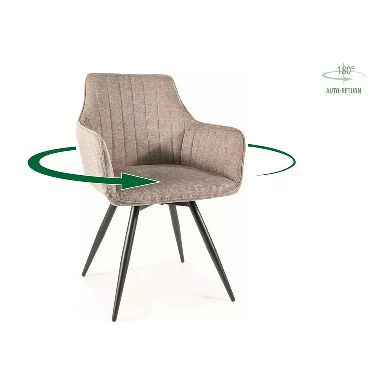 Scaun BALLO, bej/negru, stofa clasica/metal, 56x45x84 cm