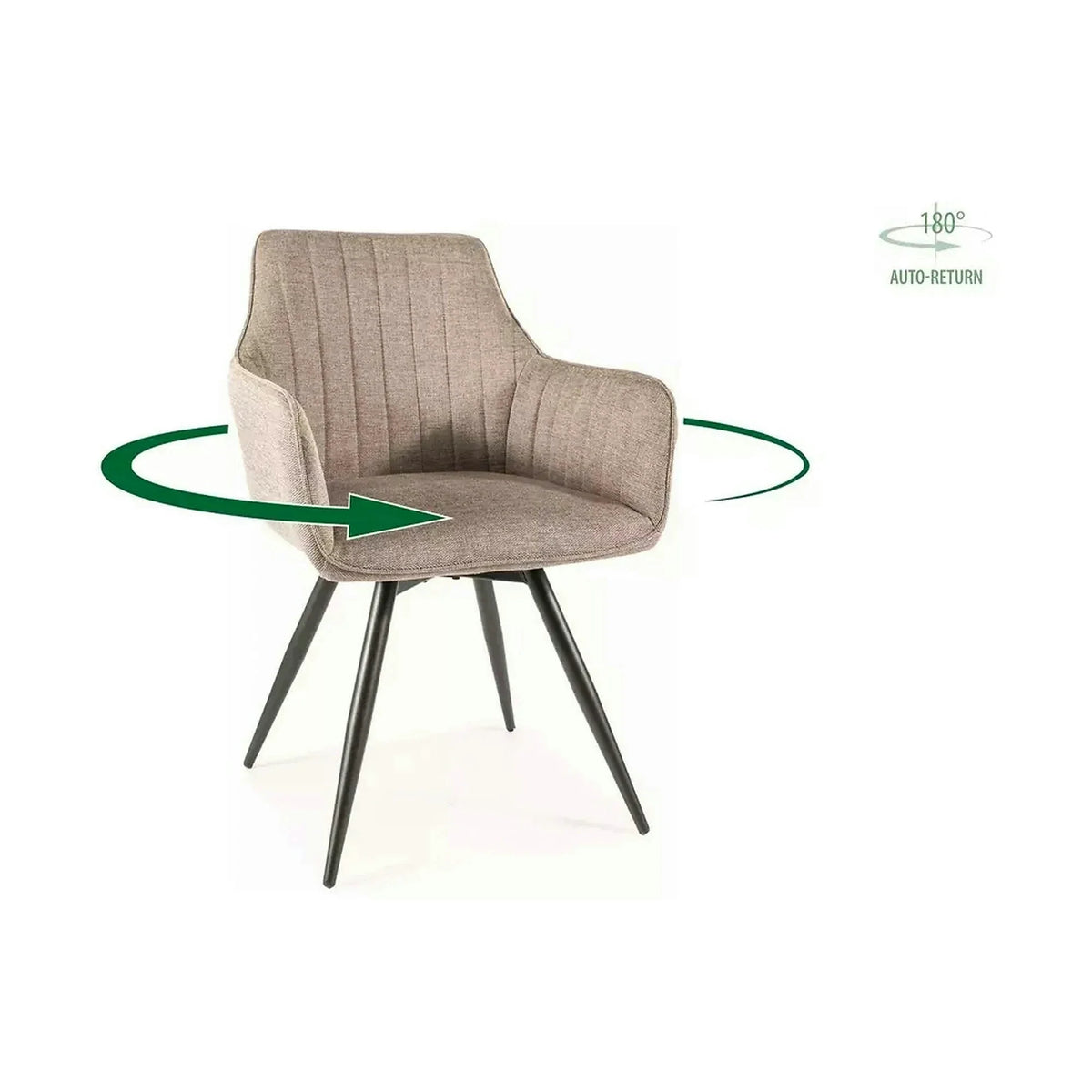 Scaun BALLO, bej/negru, stofa clasica/metal, 56x45x84 cm